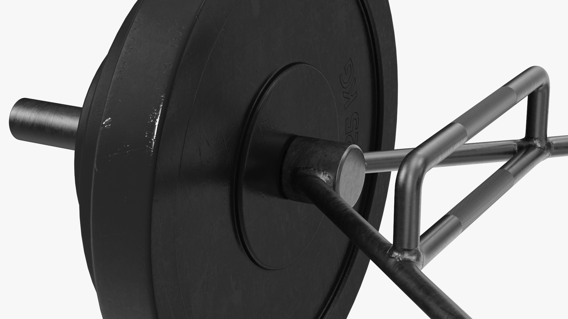 3D Olympic Hex Trap Bar Black with Weights Set model