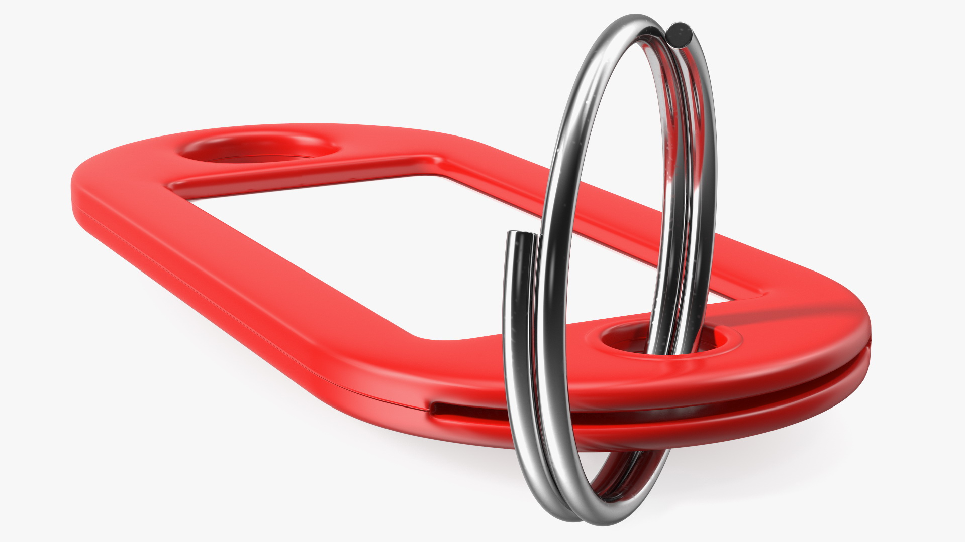 3D Plastic Key Tag with Split Ring