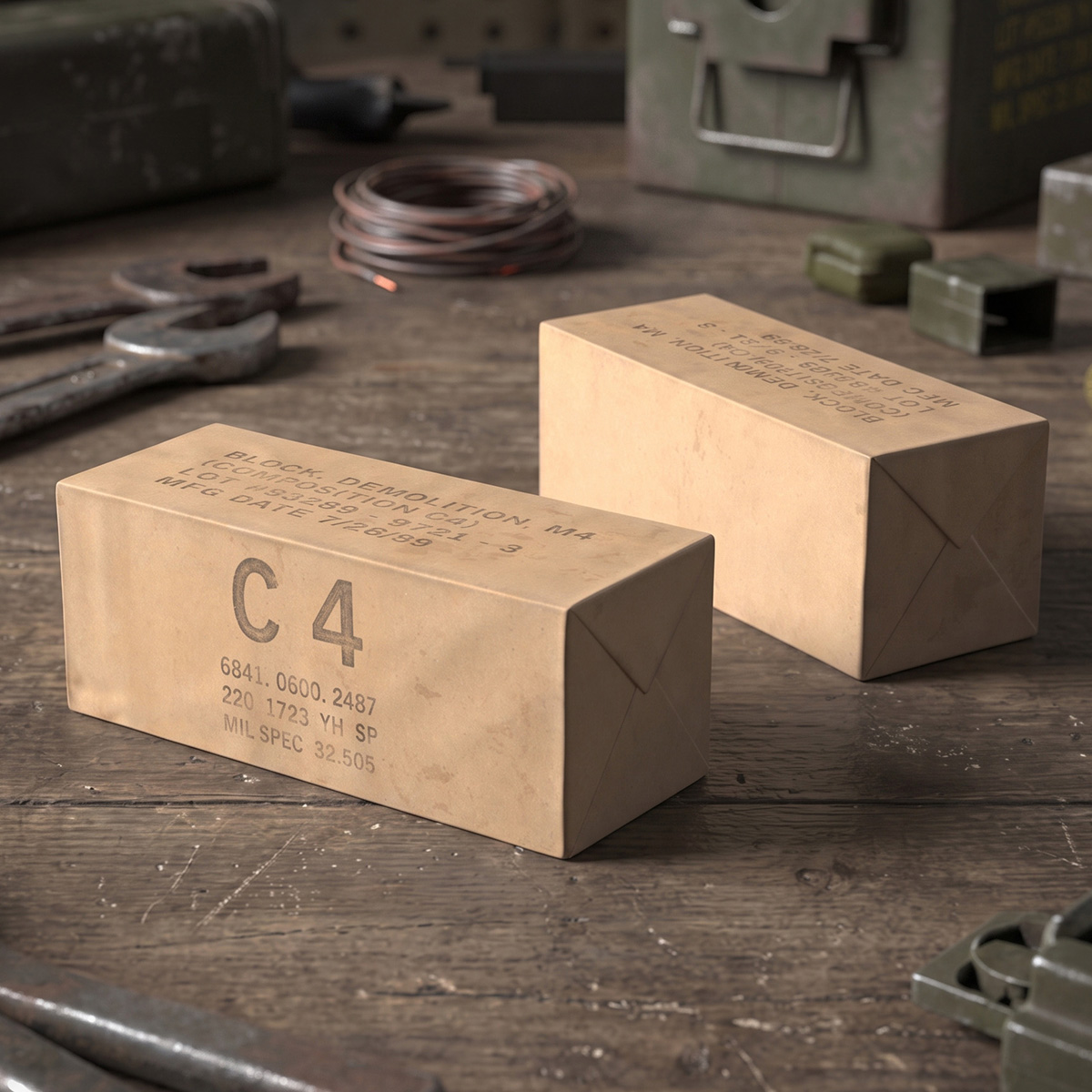 C4 Explosive Military Demolition Block 3D model preview