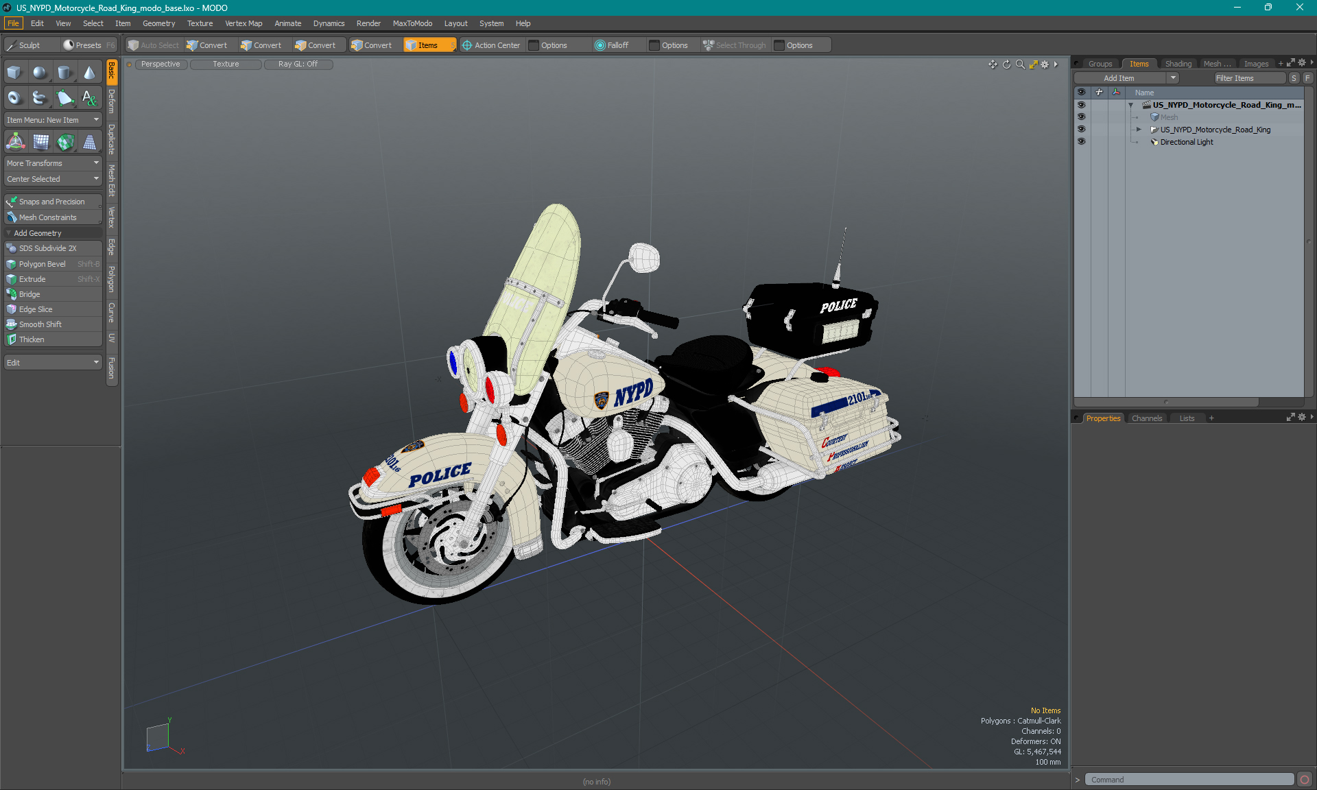 3D US NYPD Motorcycle Road King model