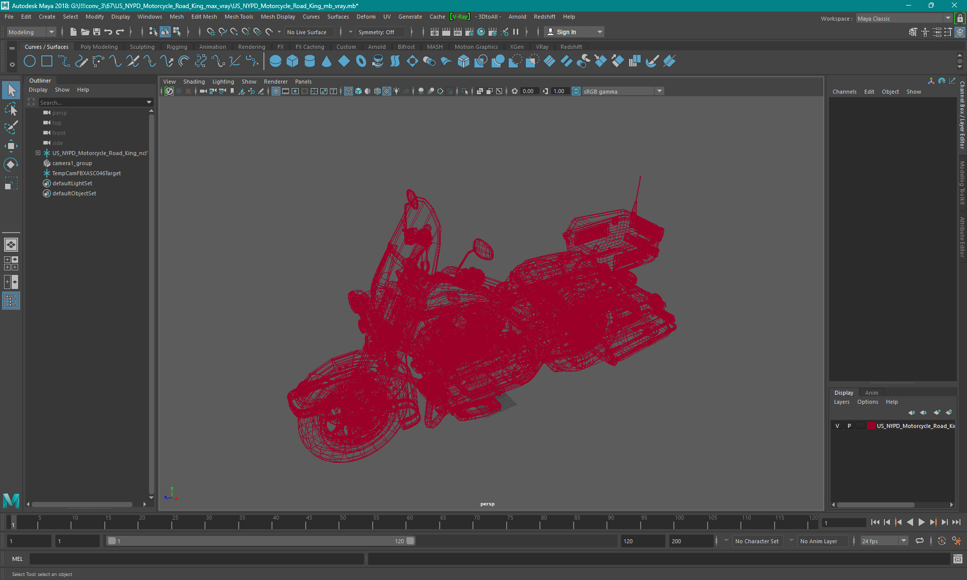 3D US NYPD Motorcycle Road King model