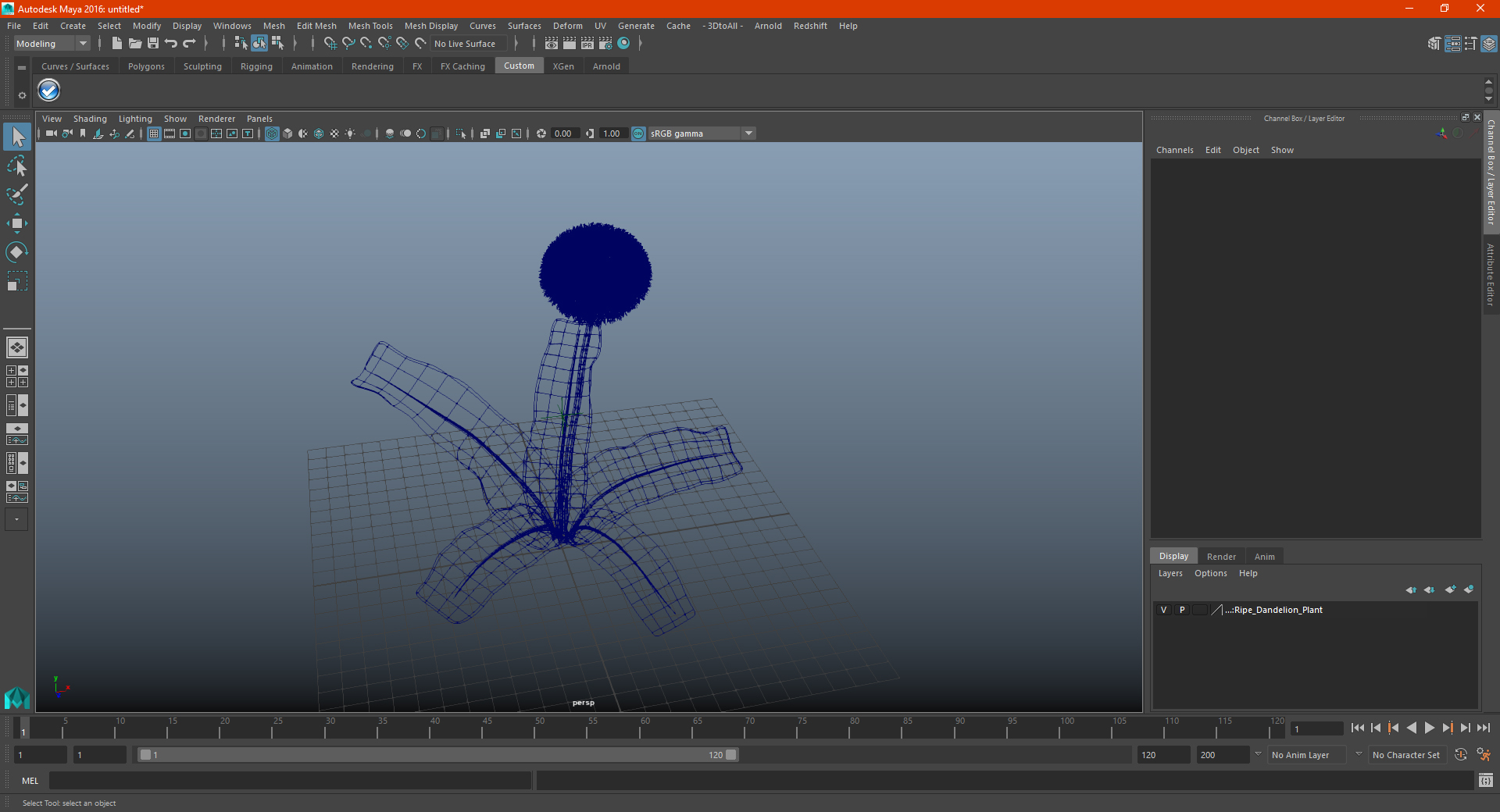 3D model Ripe Dandelion Plant
