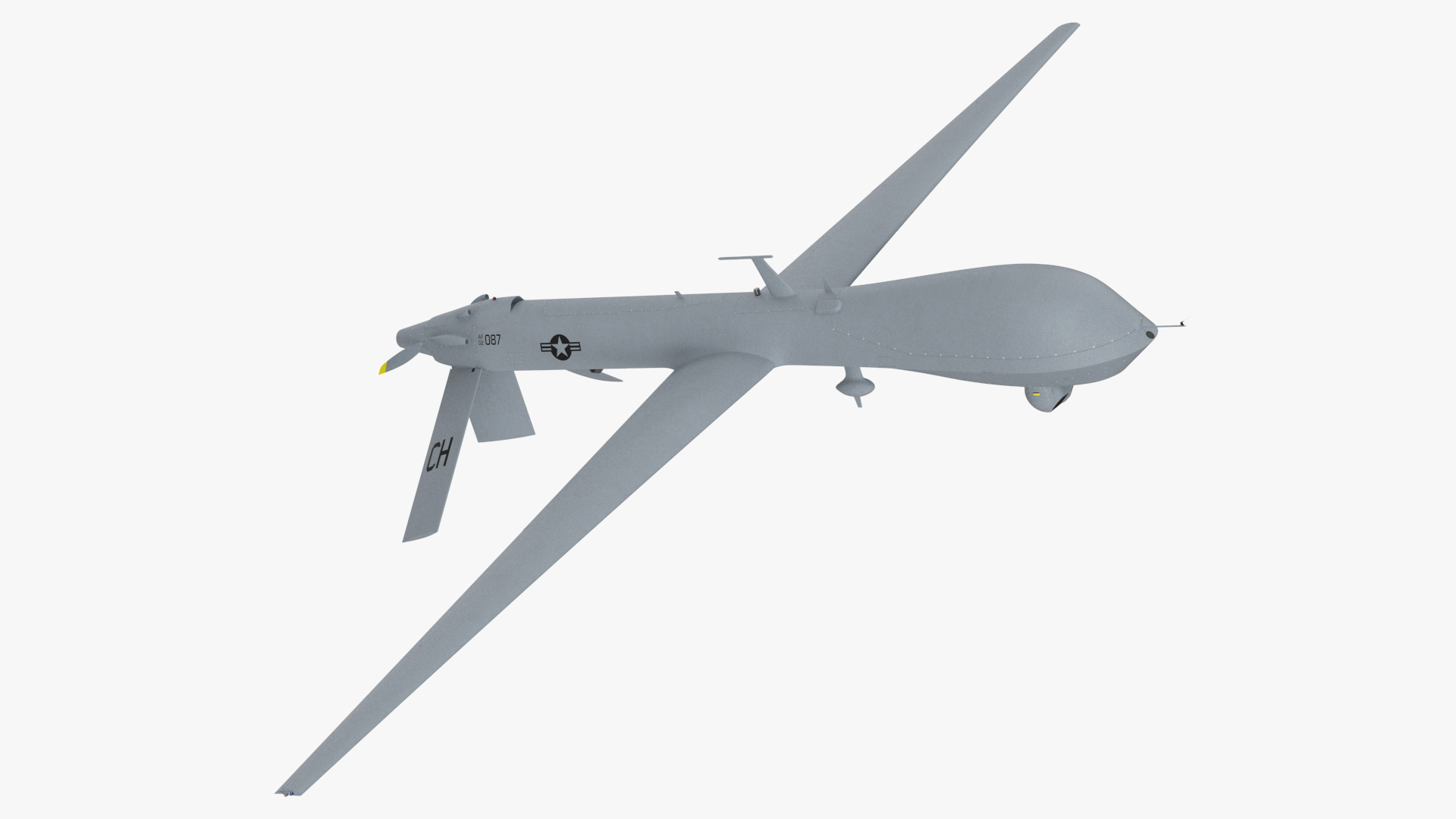 Unmanned Aerial Vehicle Reaper Drone MQ-1 Rigged for Cinema 4D 3D