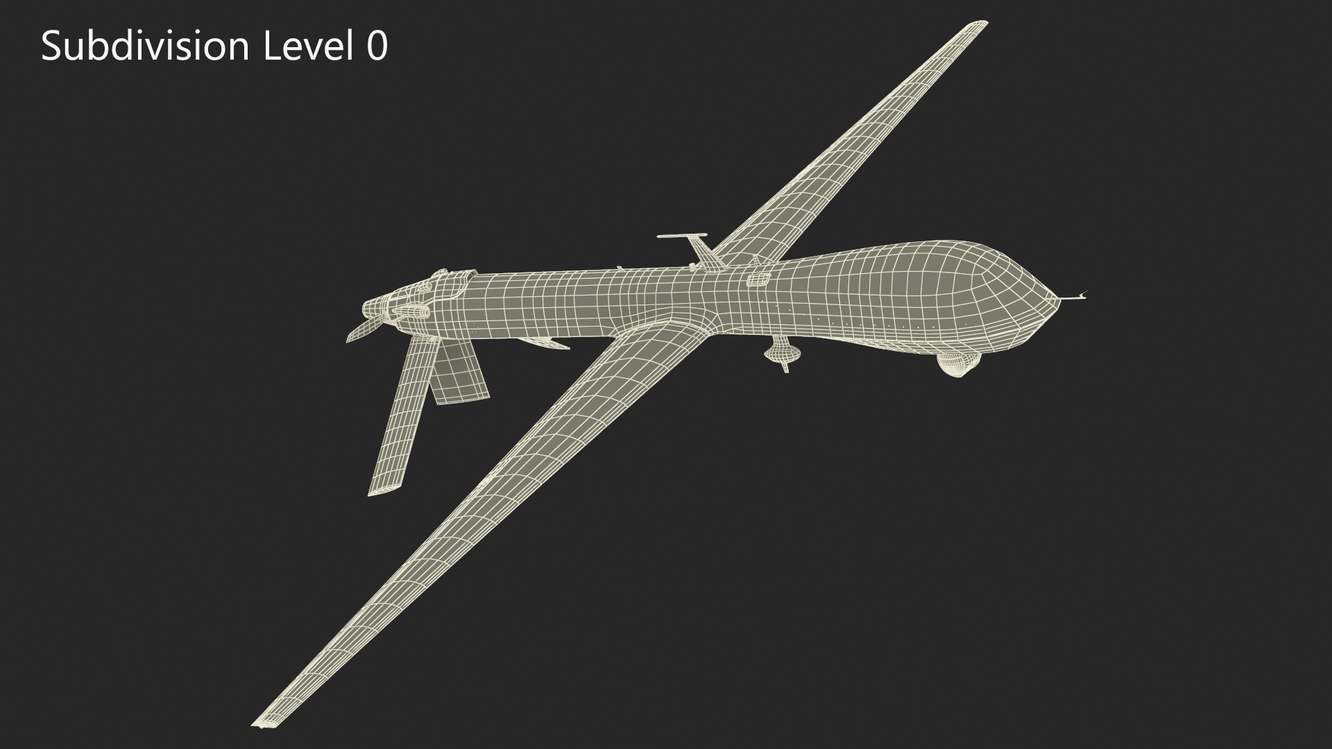 Unmanned Aerial Vehicle Reaper Drone MQ-1 Rigged for Cinema 4D 3D