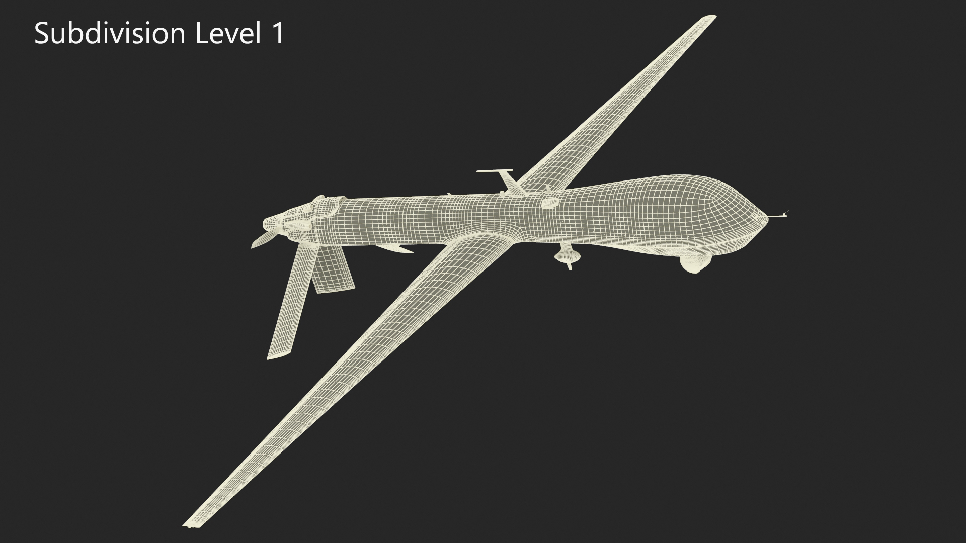 Unmanned Aerial Vehicle Reaper Drone MQ-1 Rigged for Cinema 4D 3D