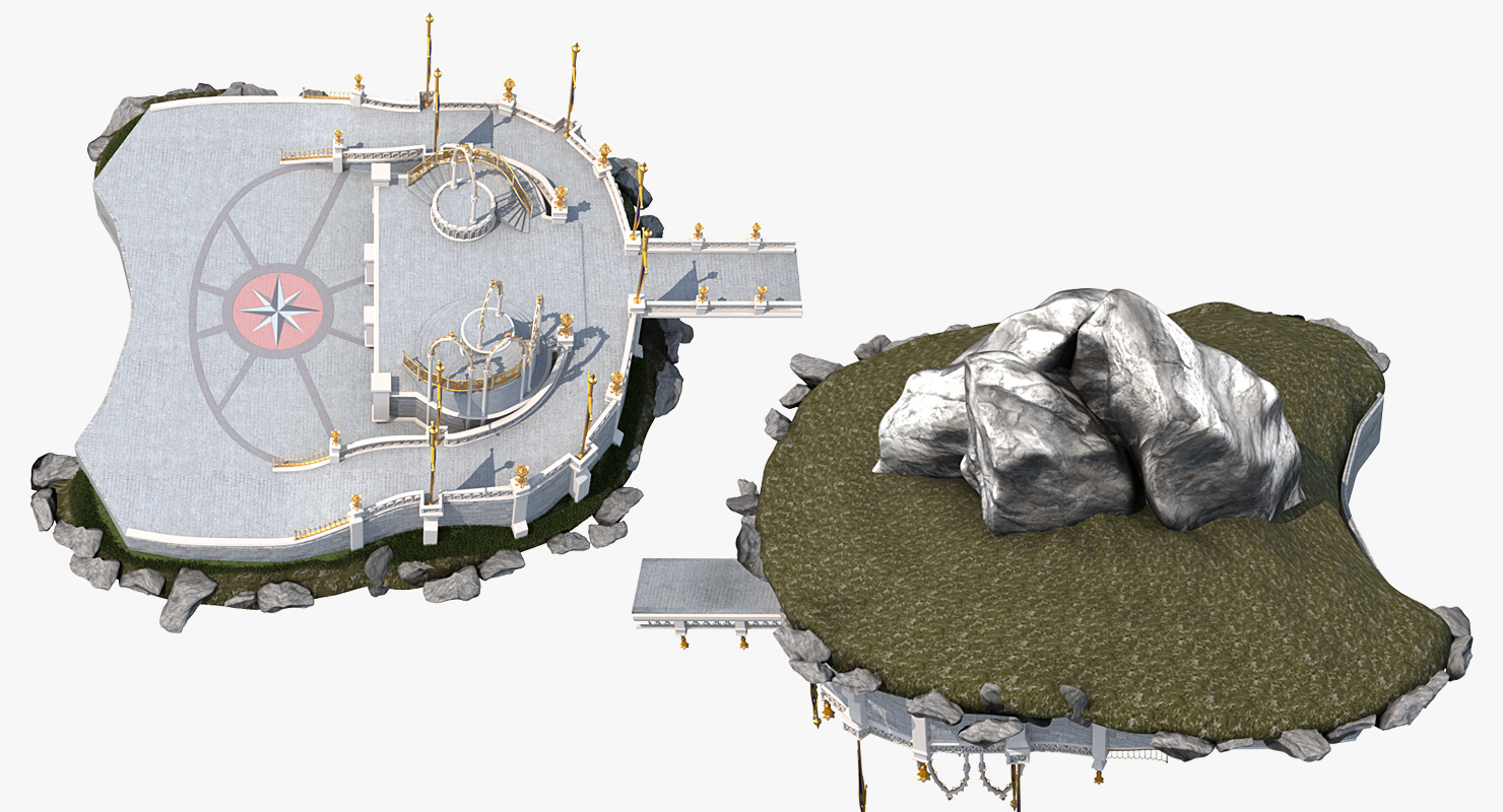 3D Magic Castle Courtyard Fur