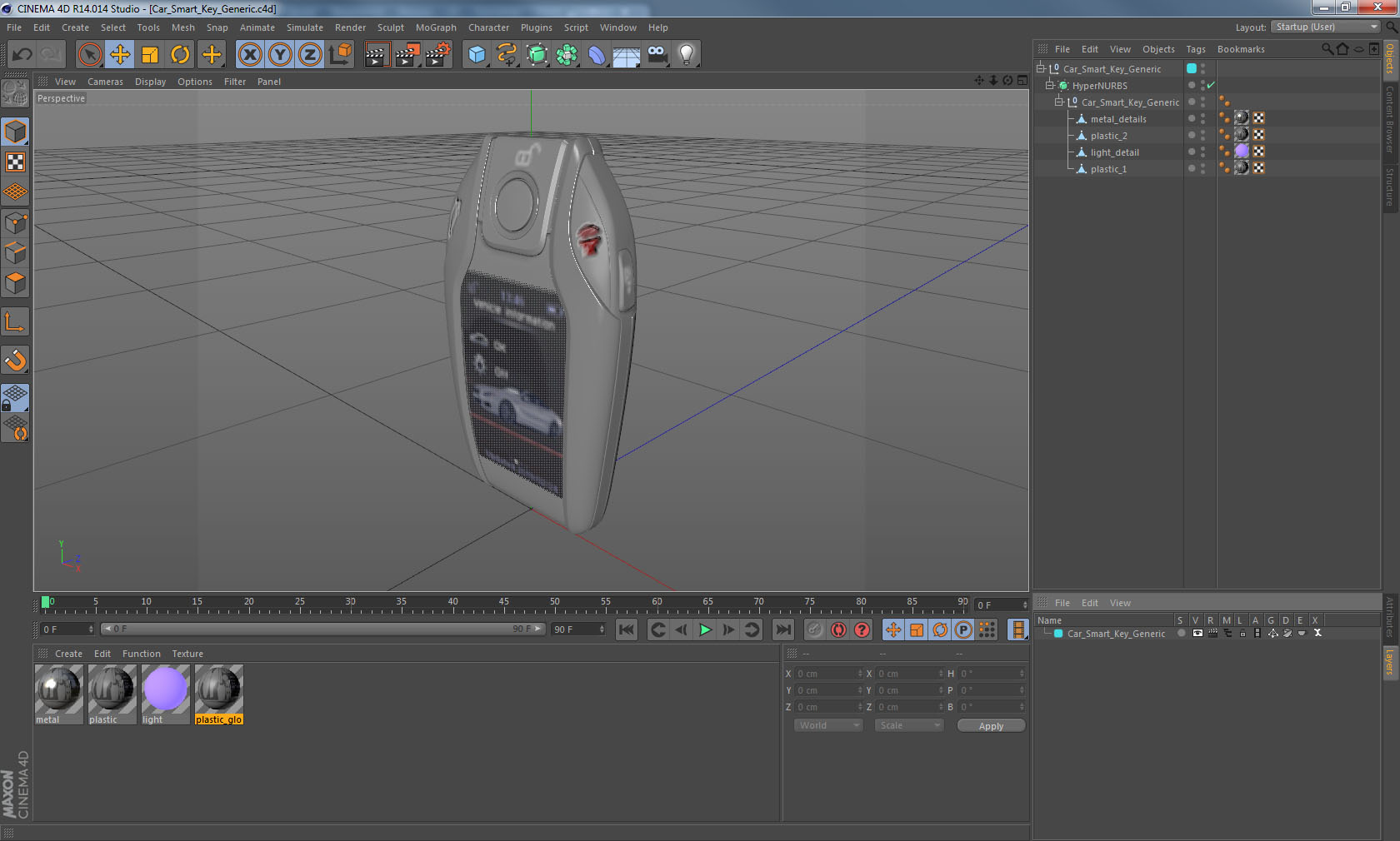 3D Car Smart Key Generic