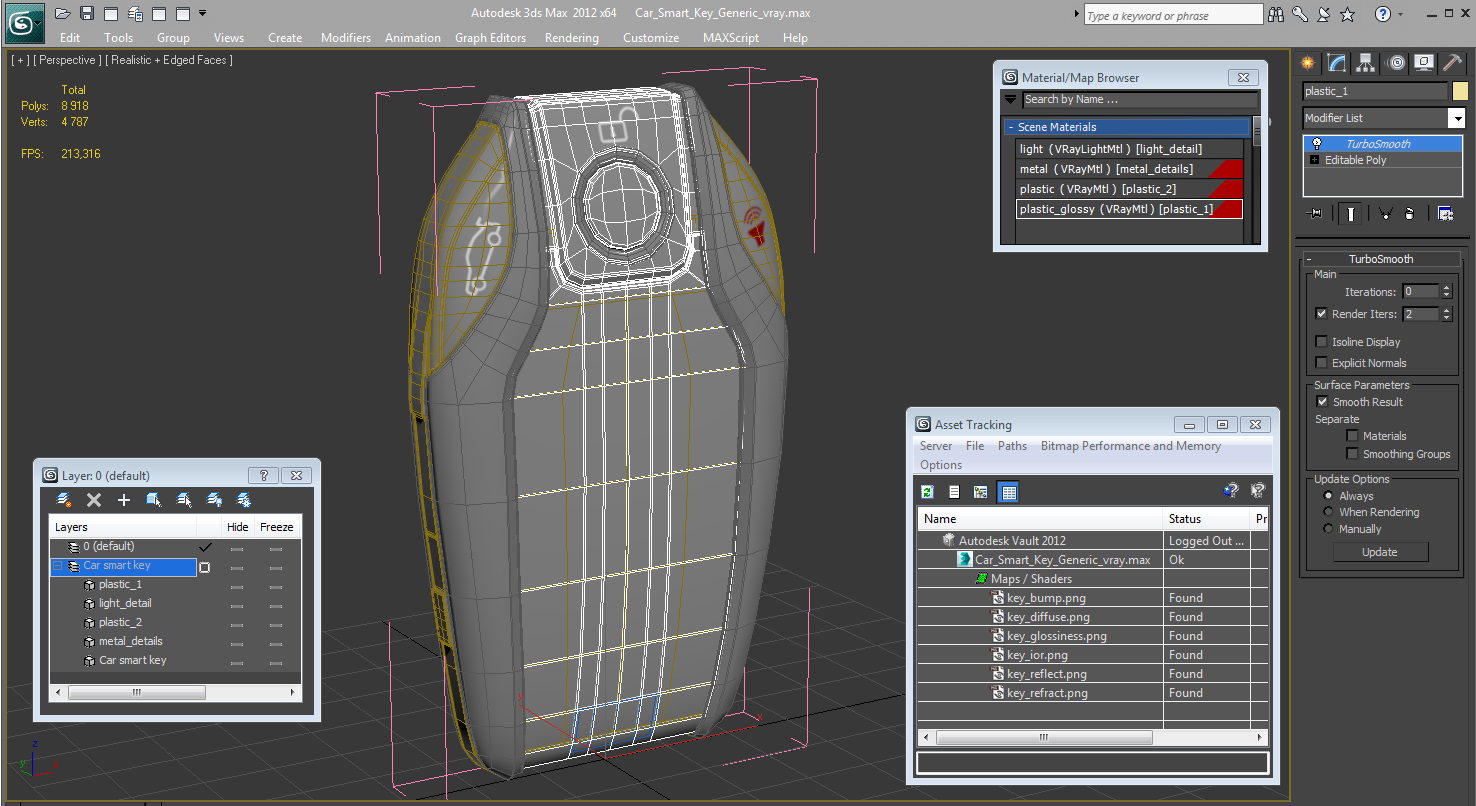 3D Car Smart Key Generic