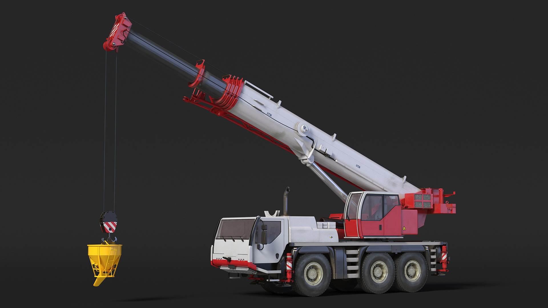 3D Mobile Construction Crane with Concrete Bucket