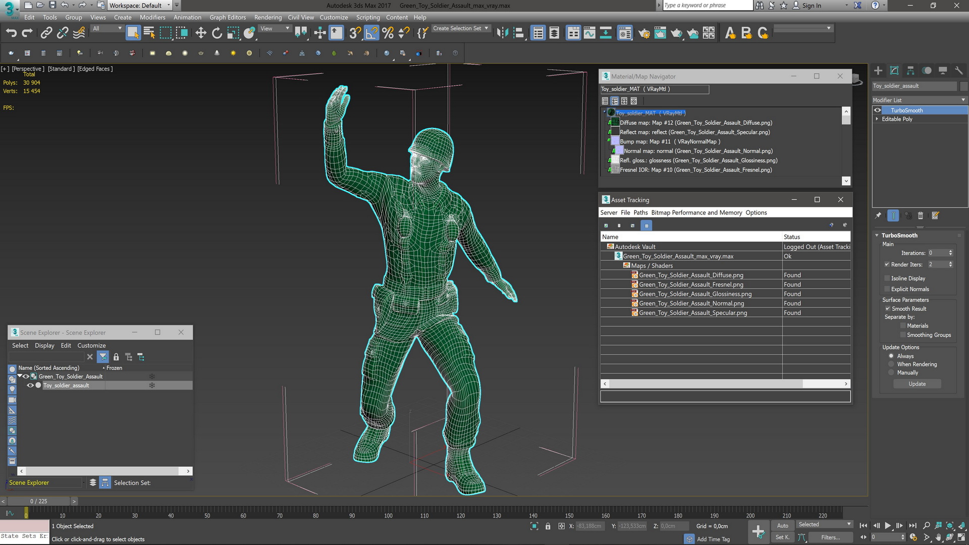 3D model Green Toy Soldier Assault