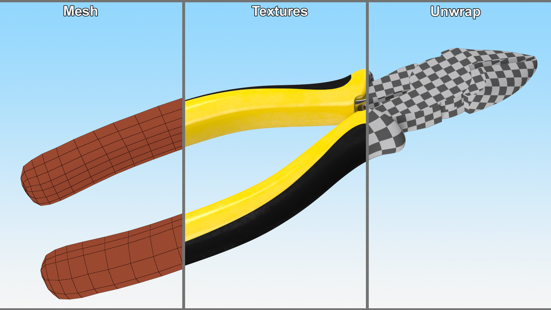 3D Side Cutter Pliers model