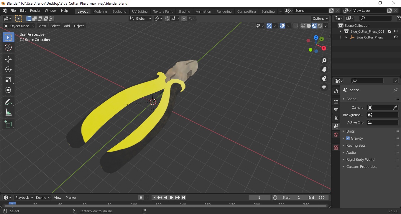 3D Side Cutter Pliers model