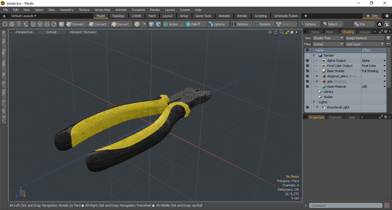 3D Side Cutter Pliers model