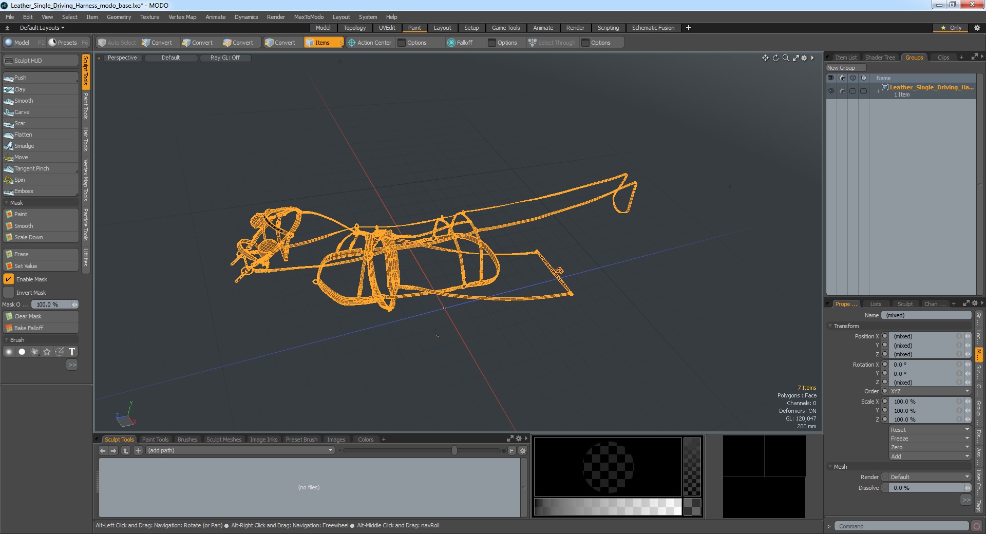3D model Leather Single Driving Harness