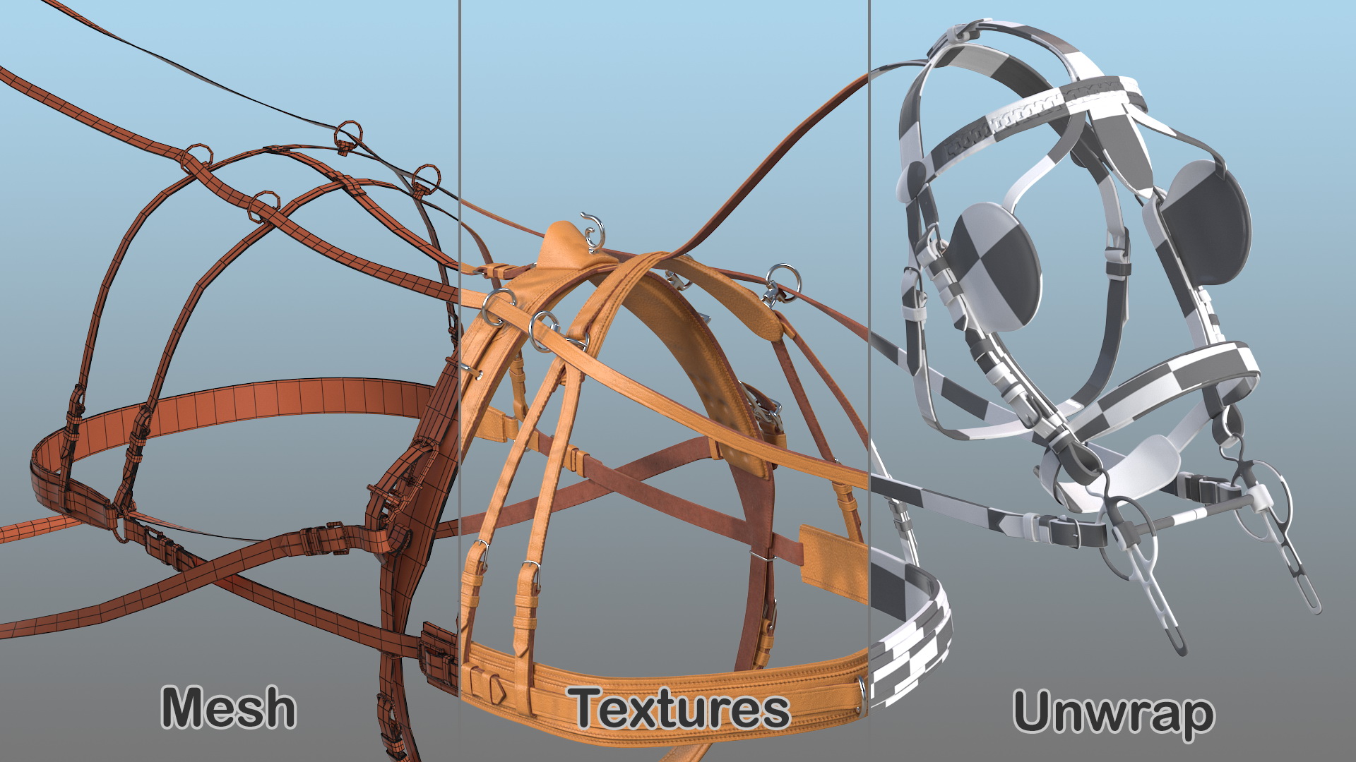 3D model Leather Single Driving Harness