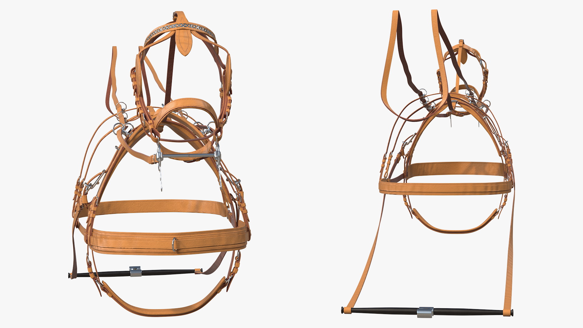 3D model Leather Single Driving Harness
