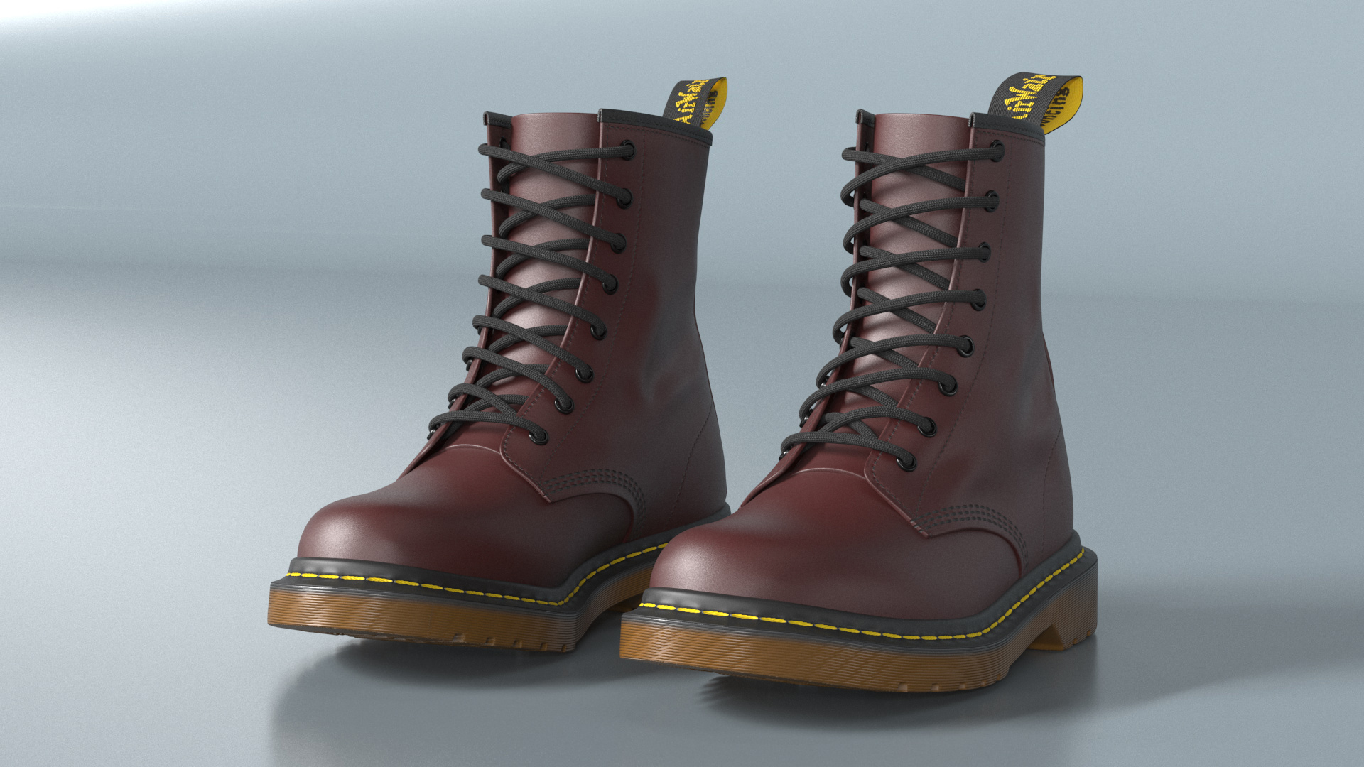3D Dr Martens 1460 Smooth Cherry Red model