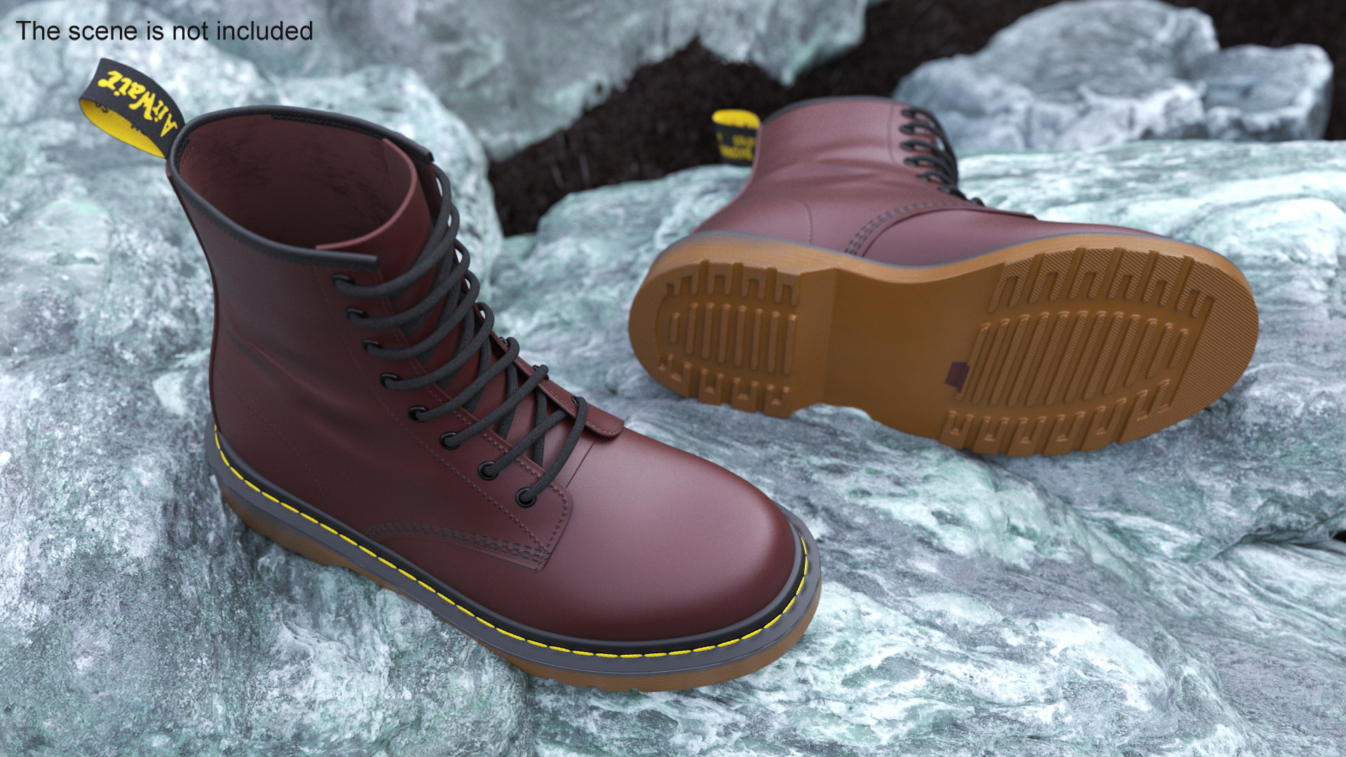 3D Dr Martens 1460 Smooth Cherry Red model