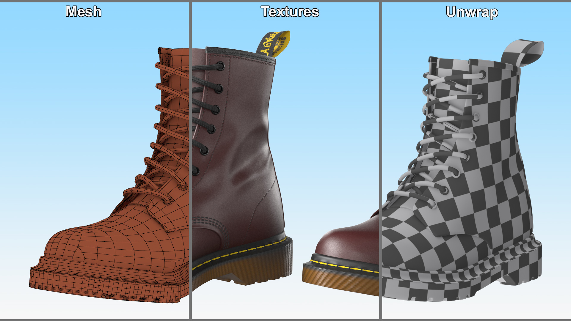 3D Dr Martens 1460 Smooth Cherry Red model