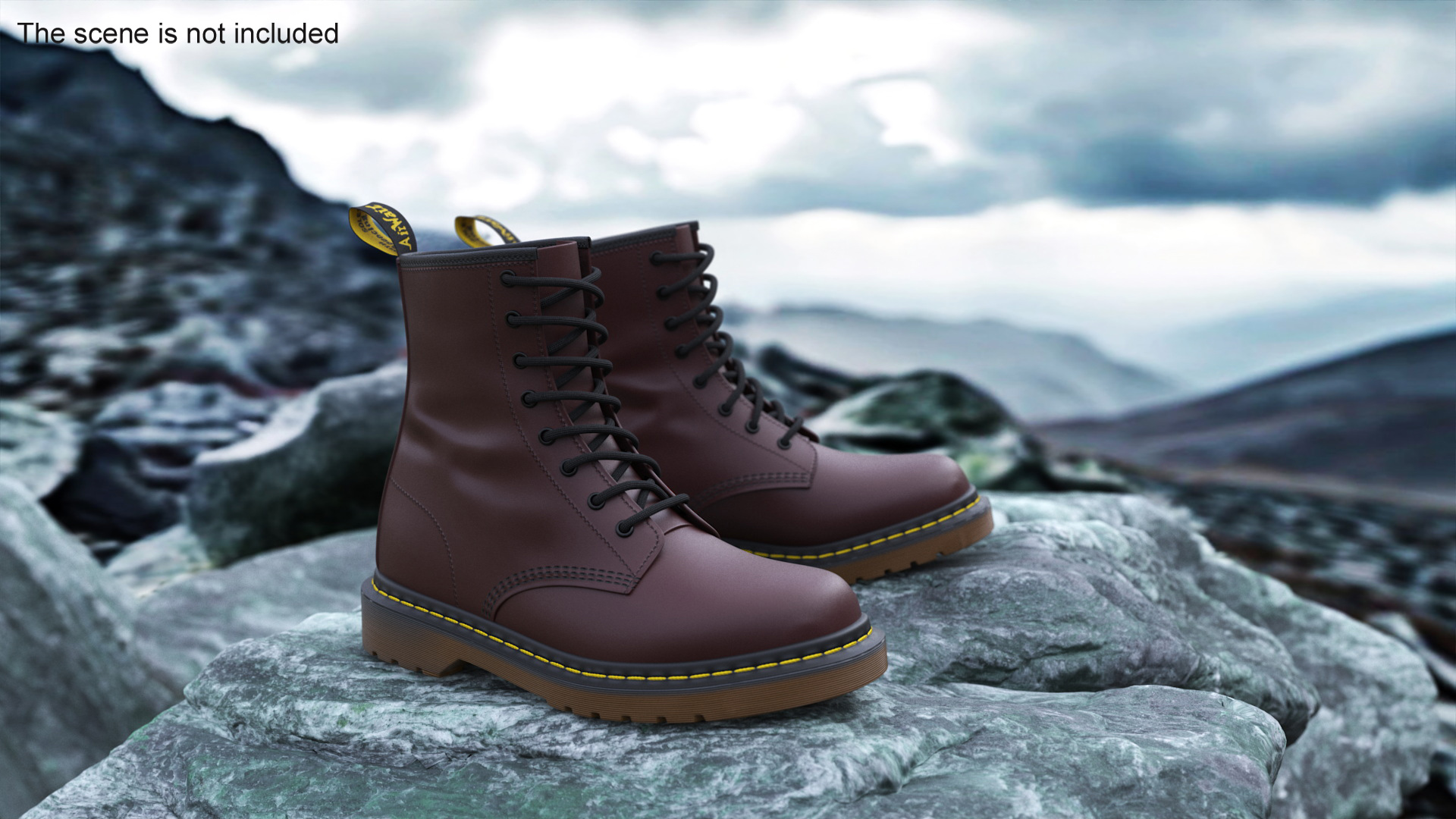 3D Dr Martens 1460 Smooth Cherry Red model