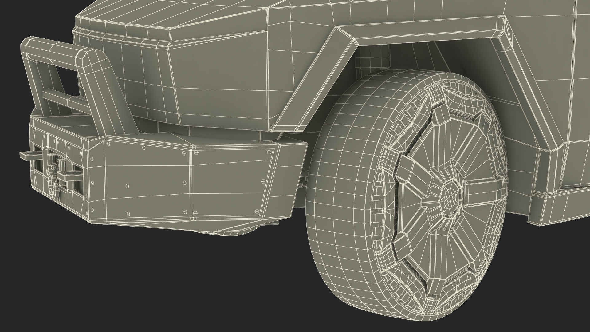 Tesla Cybertruck Police Car Rigged 3D model
