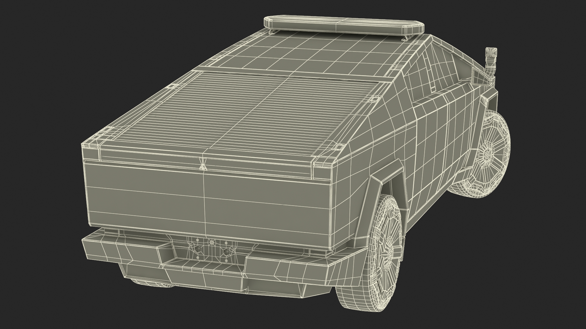 Tesla Cybertruck Police Car Rigged 3D model