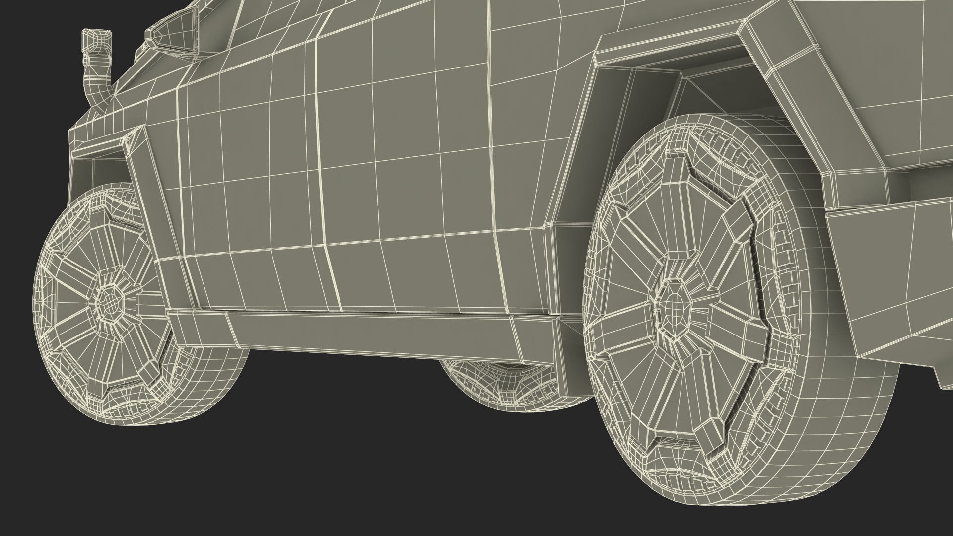 Tesla Cybertruck Police Car Rigged 3D model