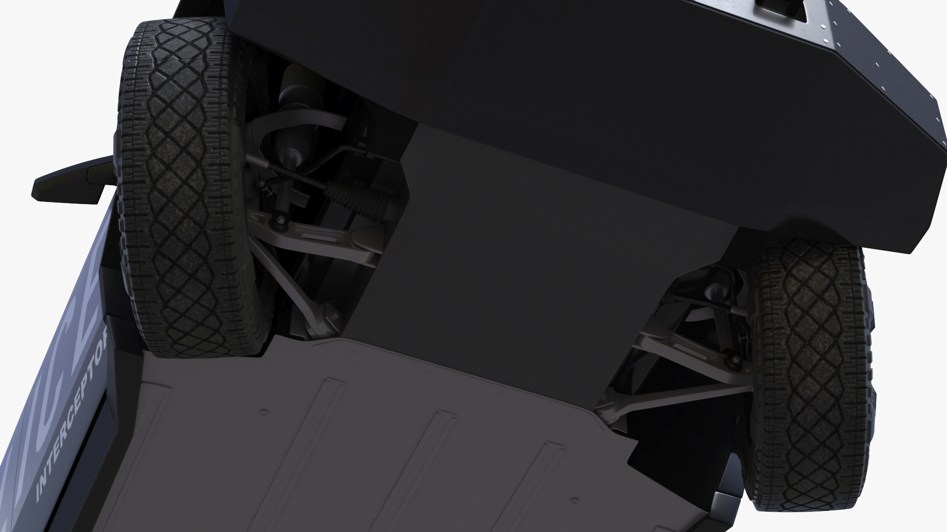 Tesla Cybertruck Police Car Rigged 3D model