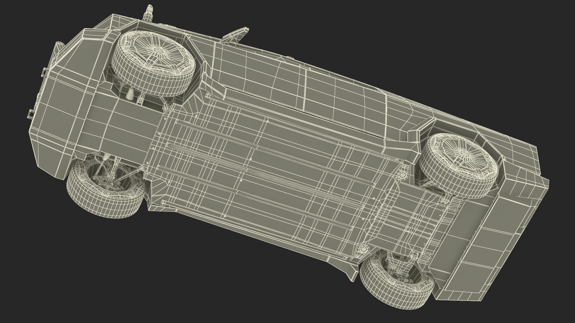 Tesla Cybertruck Police Car Rigged 3D model