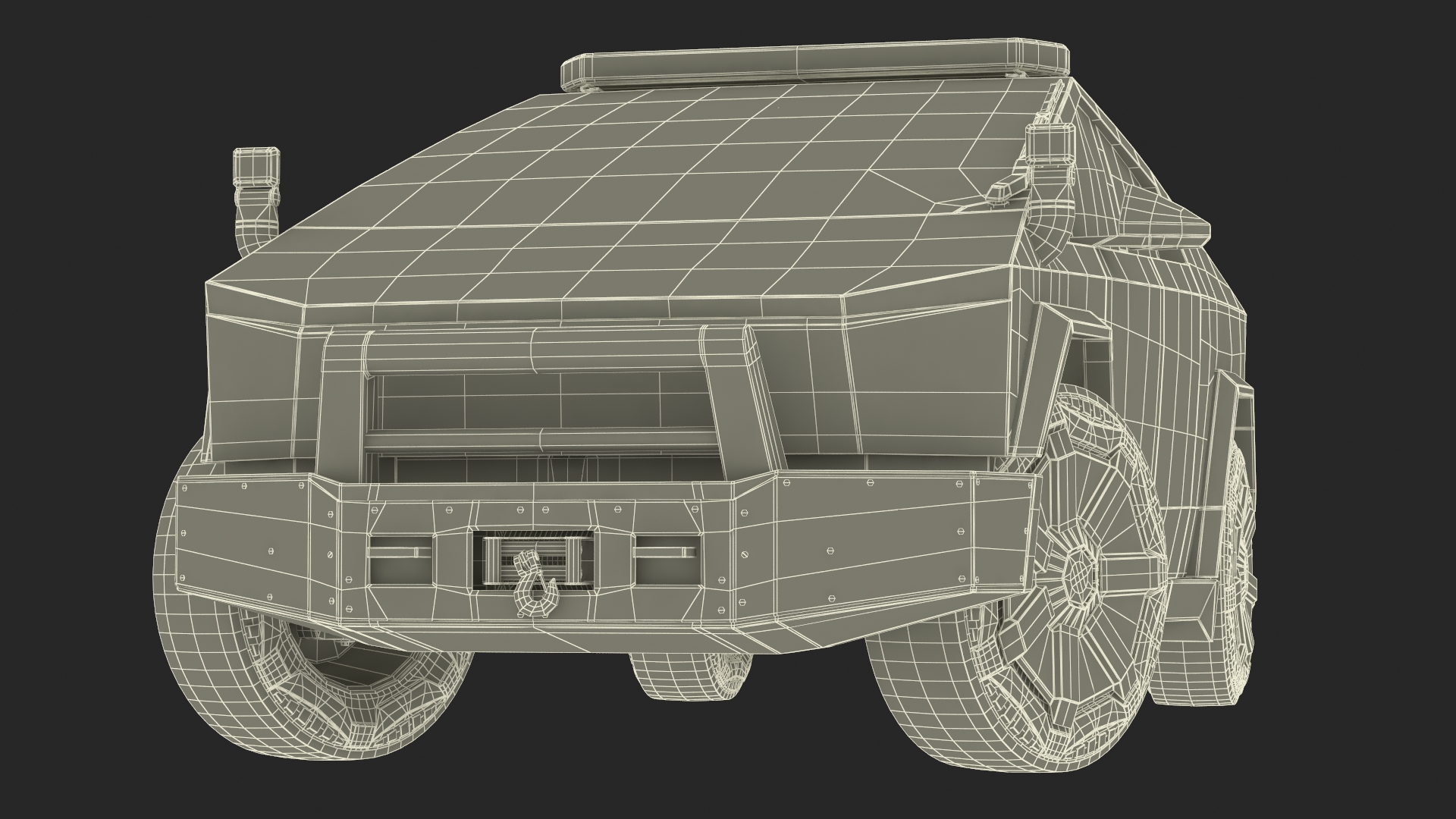 Tesla Cybertruck Police Car Rigged 3D model