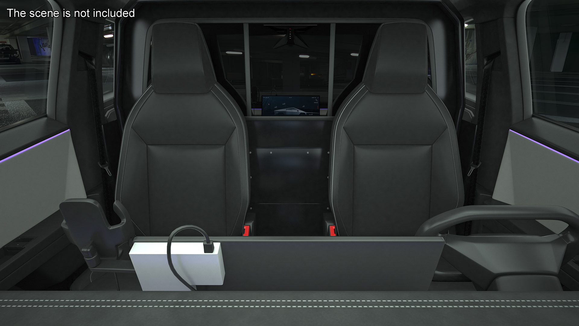 Tesla Cybertruck Police Car Rigged 3D model