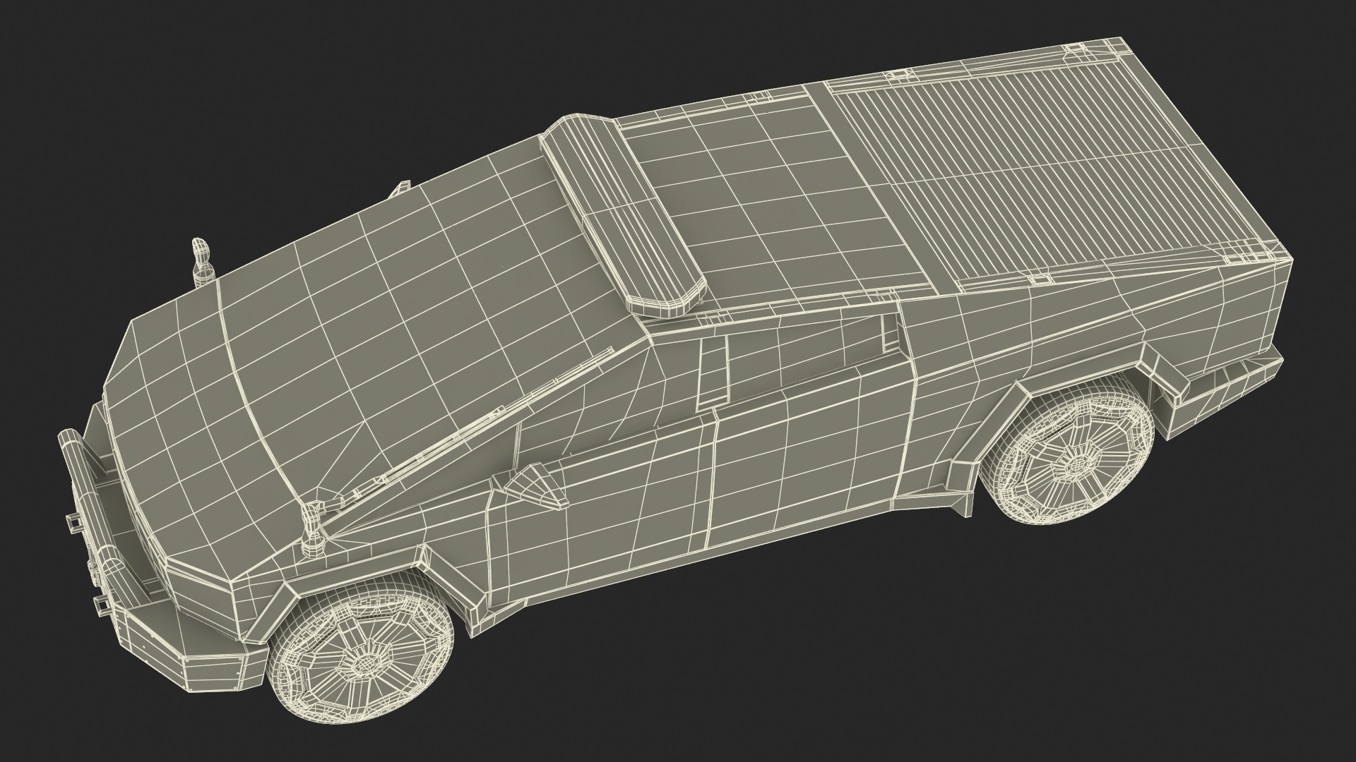 Tesla Cybertruck Police Car Rigged 3D model