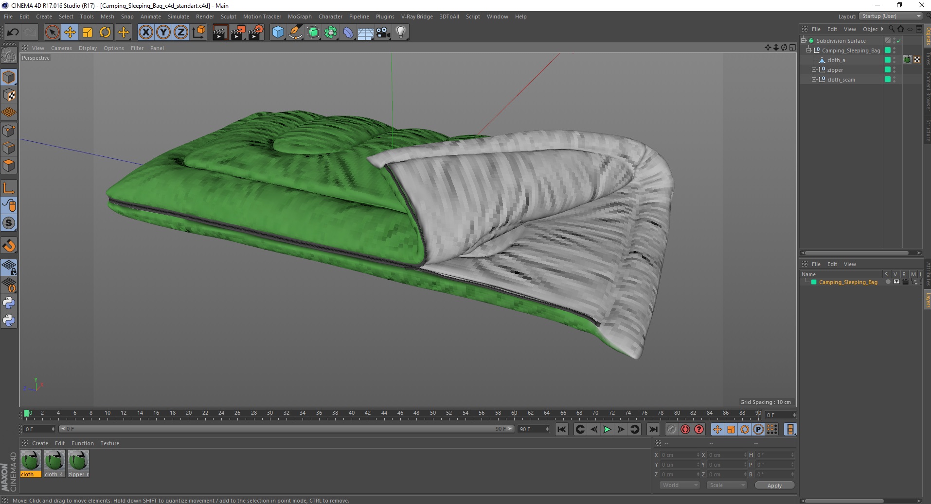 3D model Camping Sleeping Bag