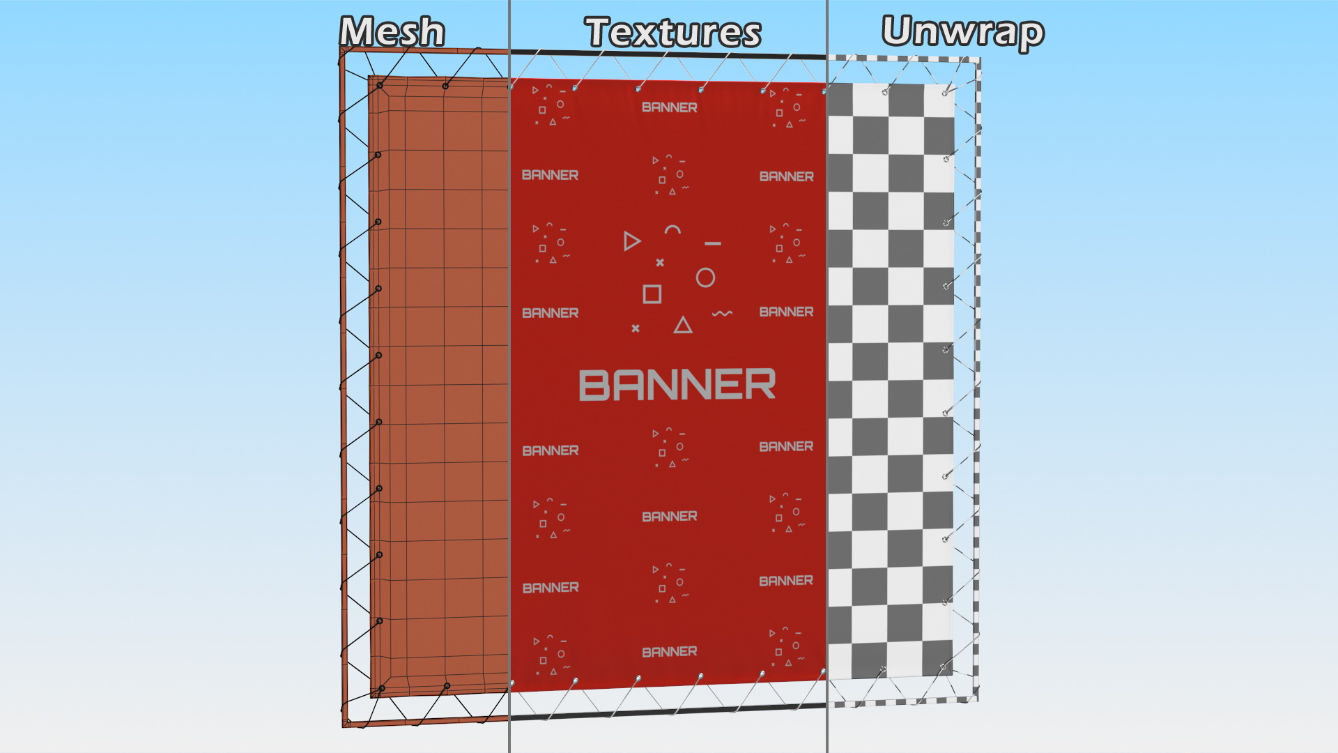 3D Outdoor Vinyl Banner with Eyelets 3m x 3m