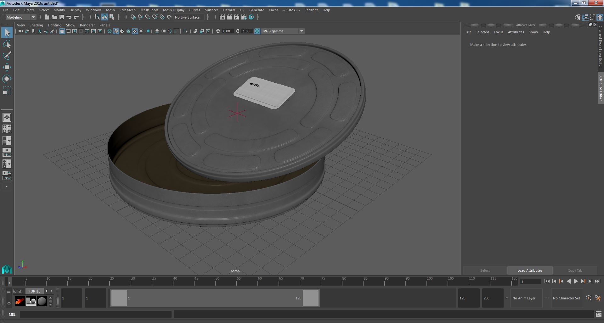 Vintage Movie Negative Film Reel Case 3D