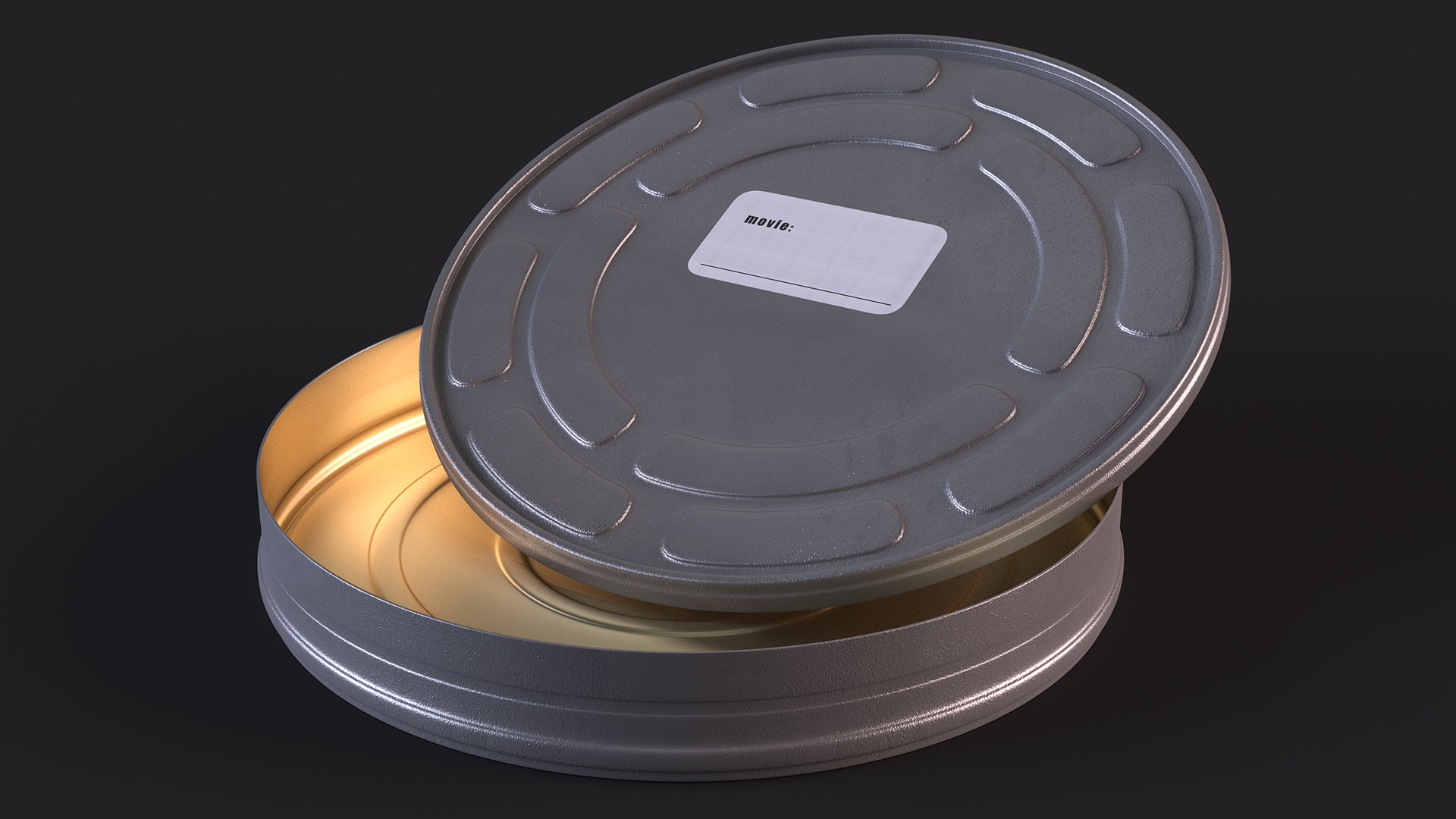 Vintage Movie Negative Film Reel Case 3D