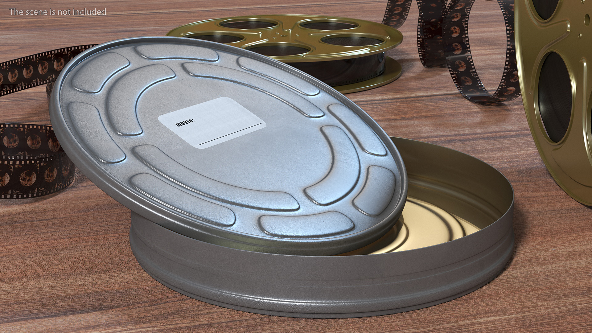Vintage Movie Negative Film Reel Case 3D