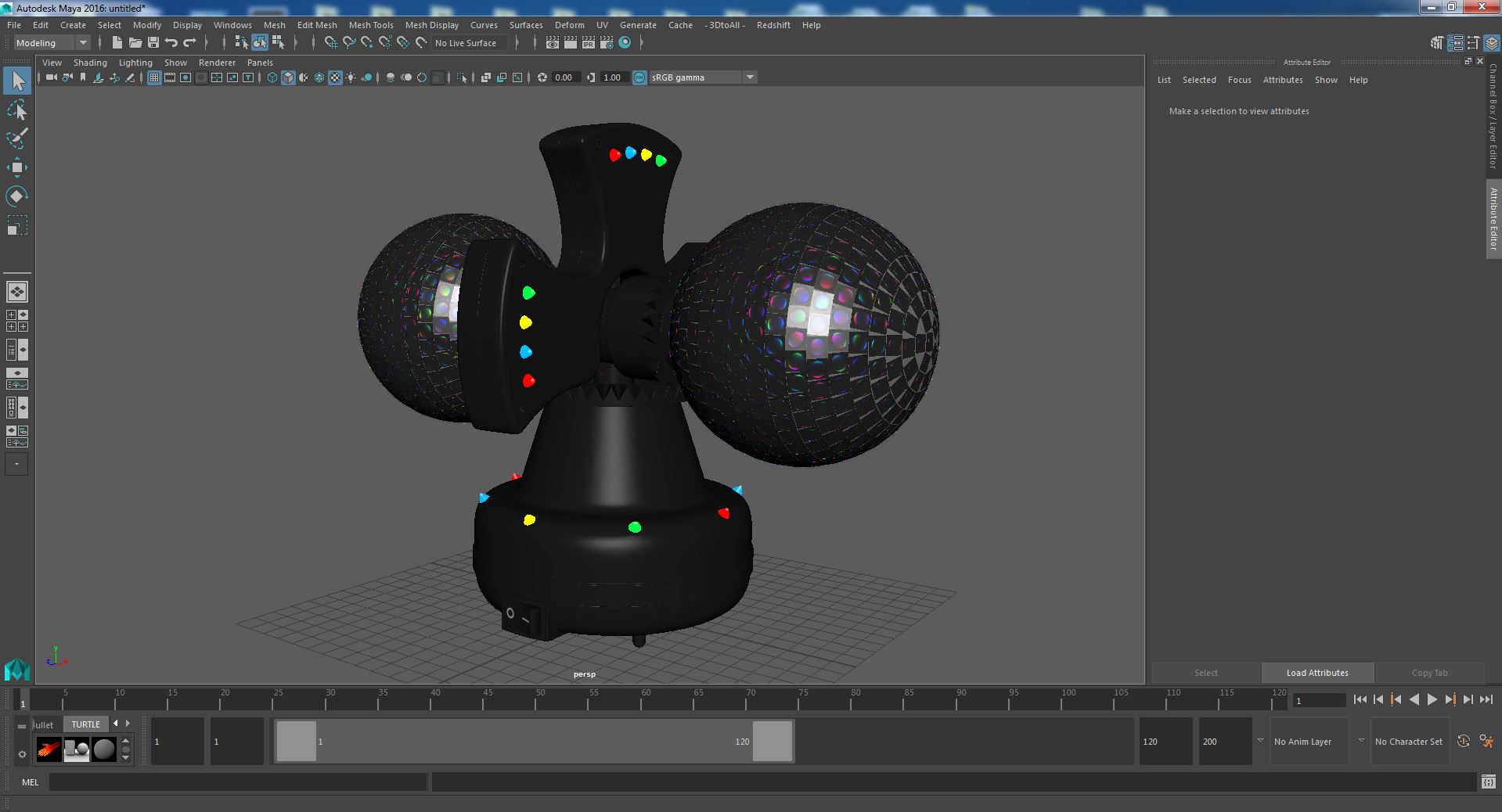 Twin Disco Mirror Ball Switched on 3D model