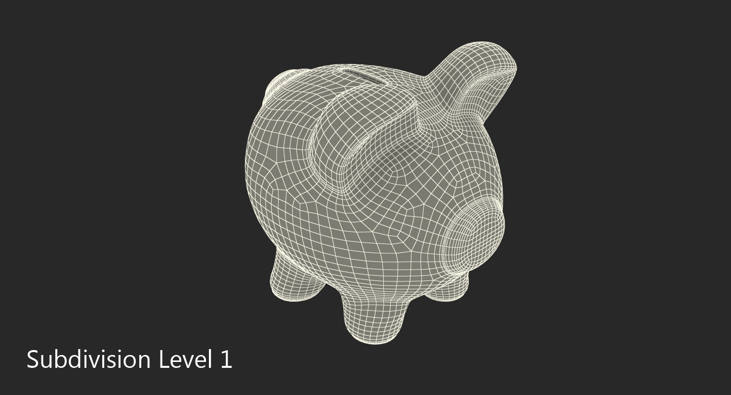 3D Ceramic Piggy Bank model
