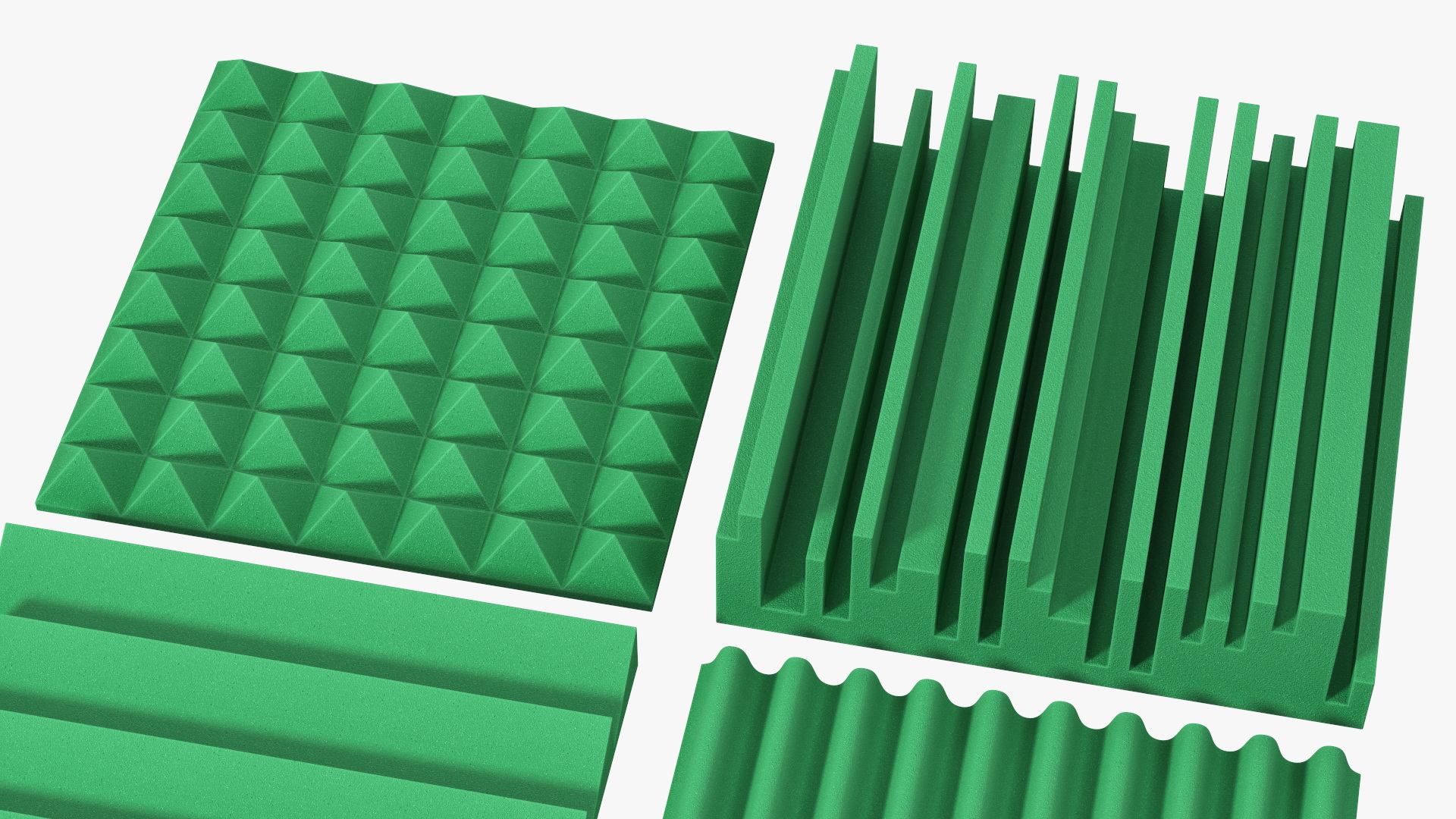 Sound Absorbing Panels Green Set 3D
