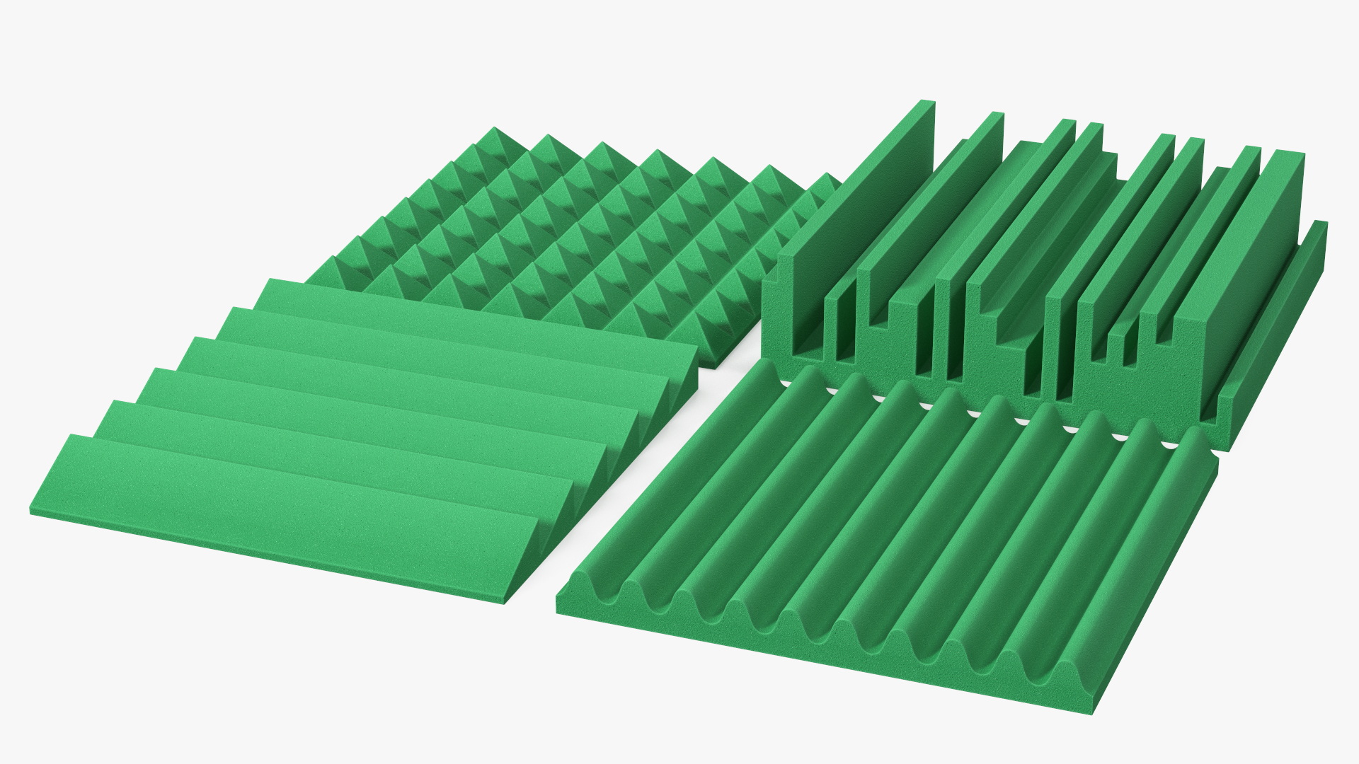 Sound Absorbing Panels Green Set 3D