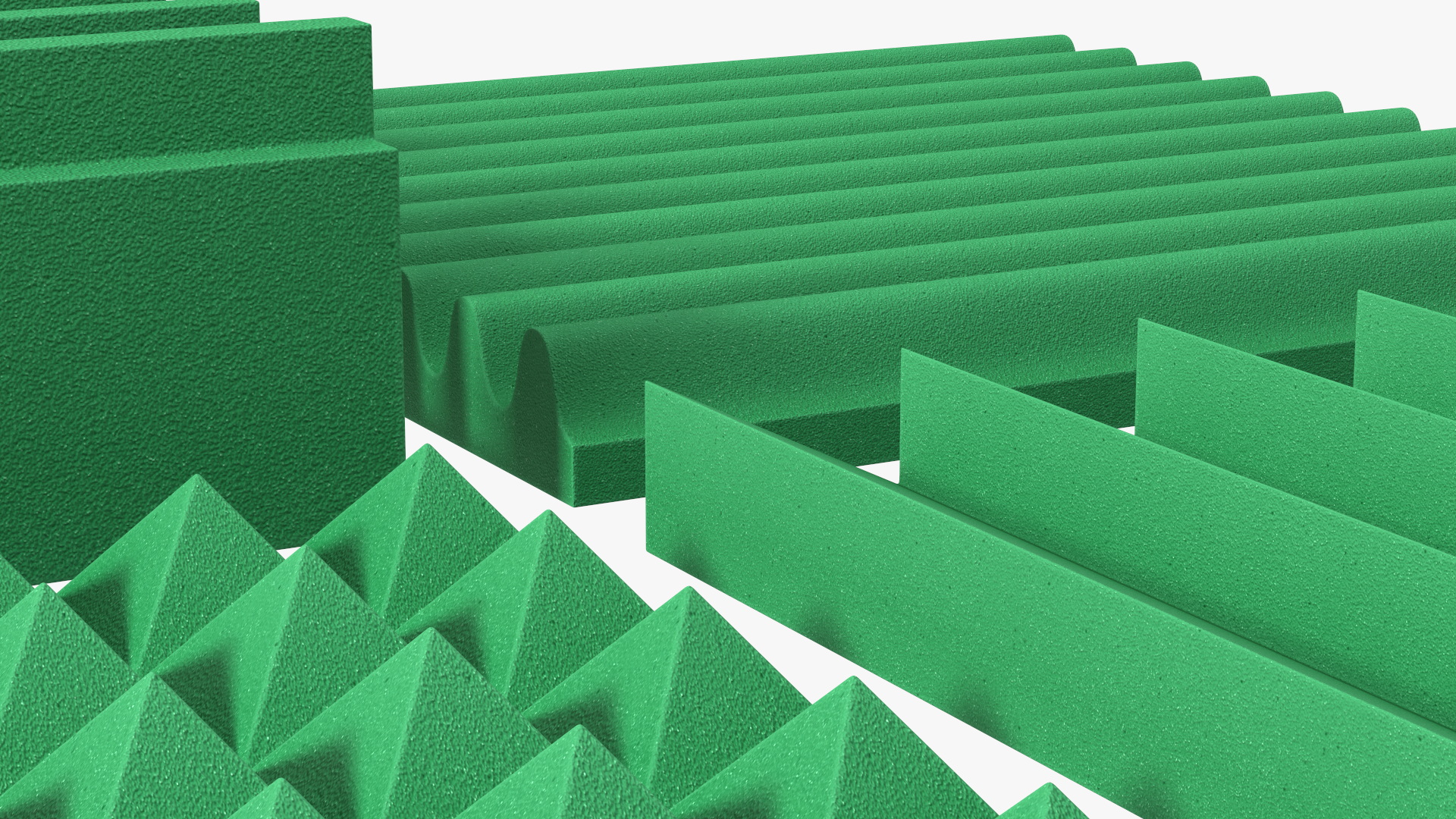 Sound Absorbing Panels Green Set 3D