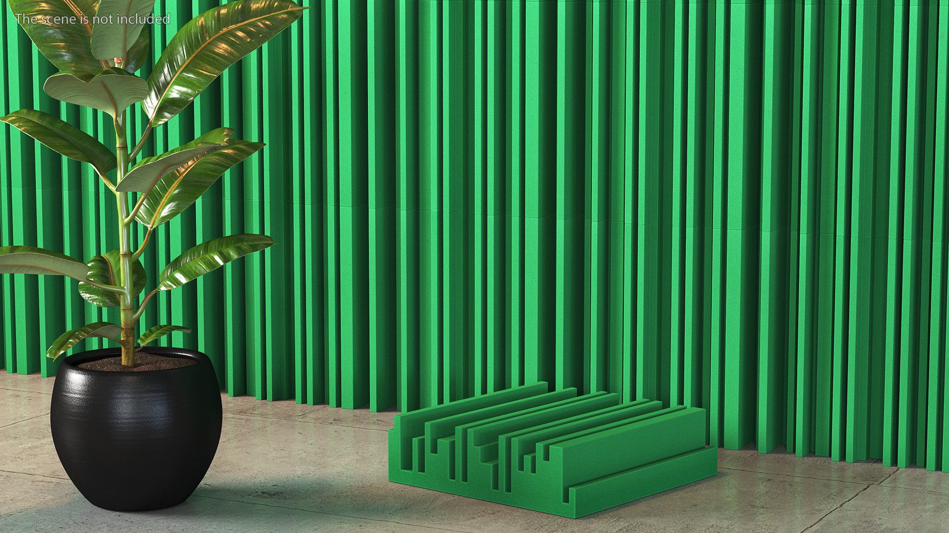 Sound Absorbing Panels Green Set 3D