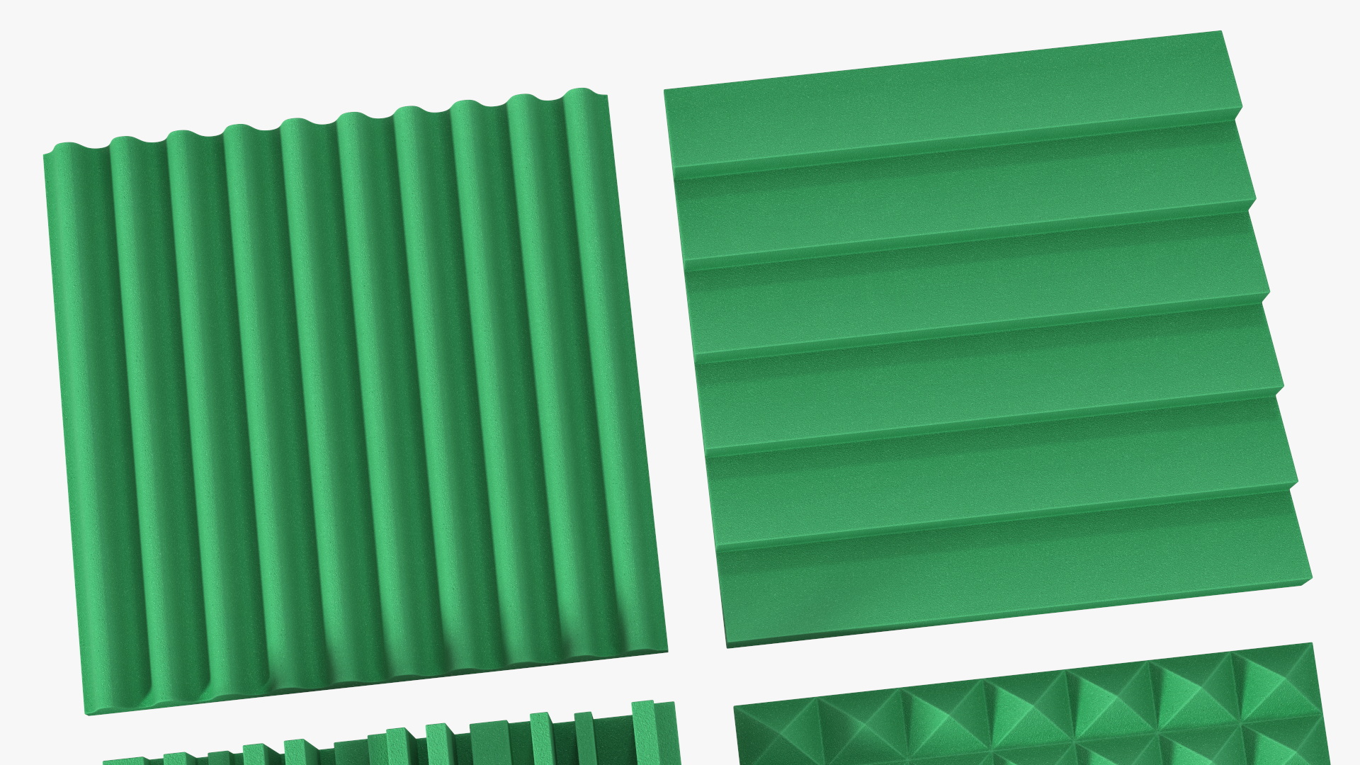 Sound Absorbing Panels Green Set 3D