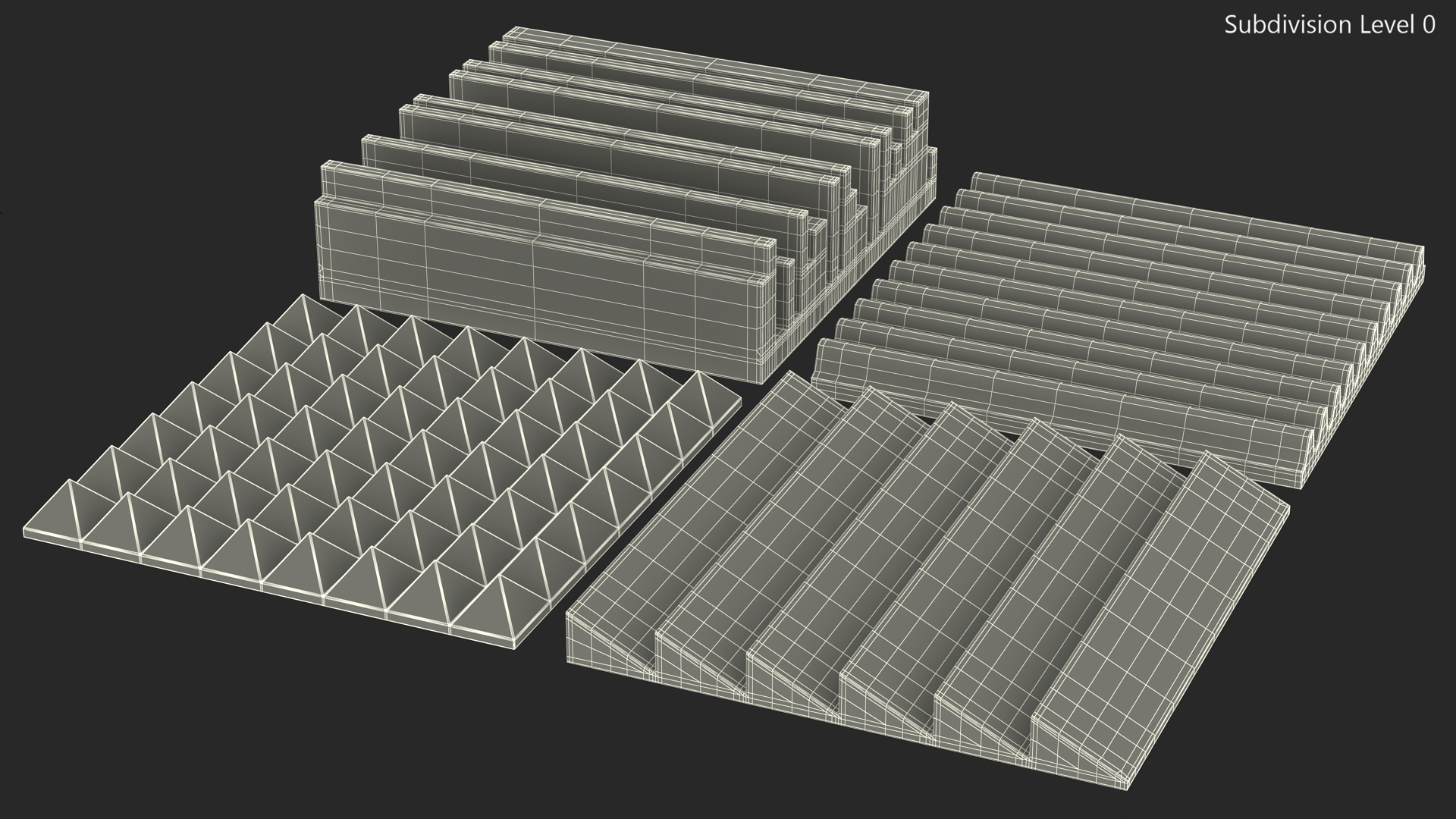 Sound Absorbing Panels Green Set 3D