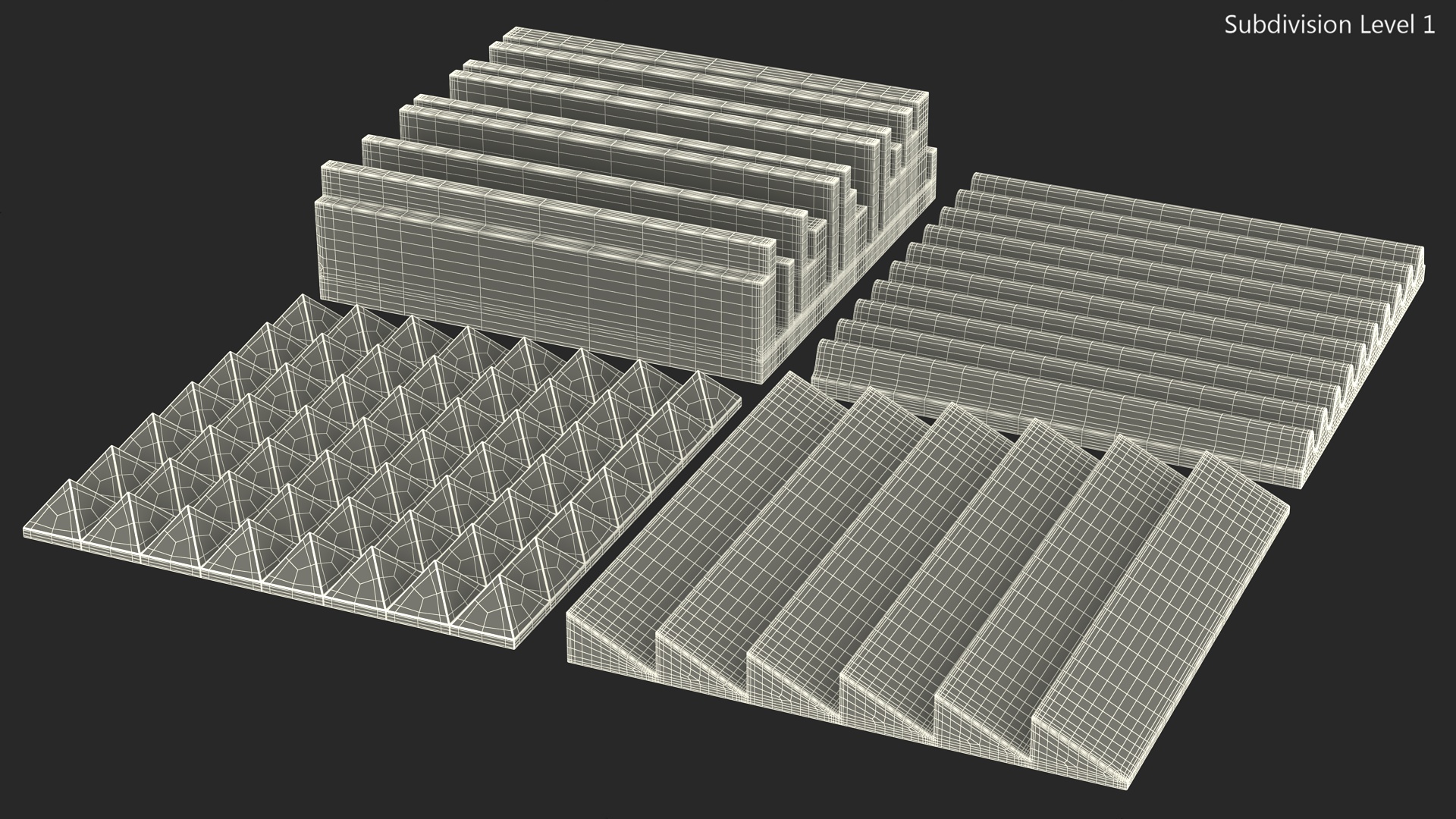 Sound Absorbing Panels Green Set 3D