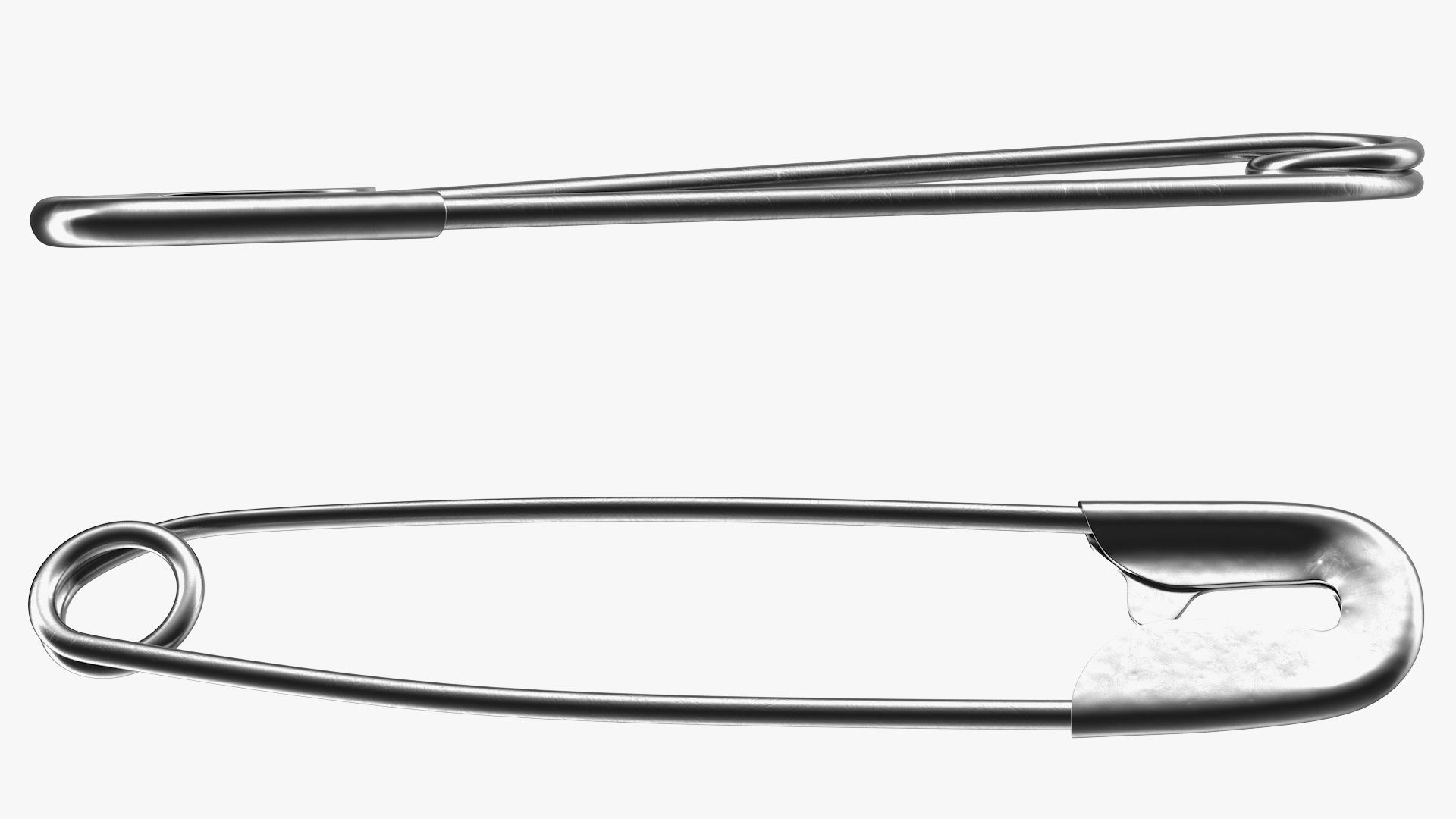 3D Steel Safety Pin Closed model