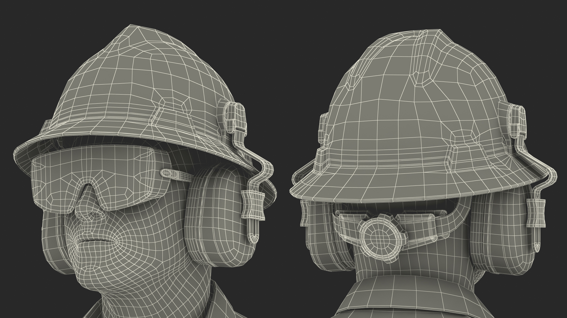 Oil Gas Worker Fully Equipped Standing Pose Fur 3D