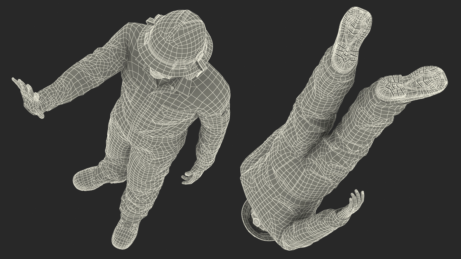 Oil Gas Worker Fully Equipped Standing Pose Fur 3D