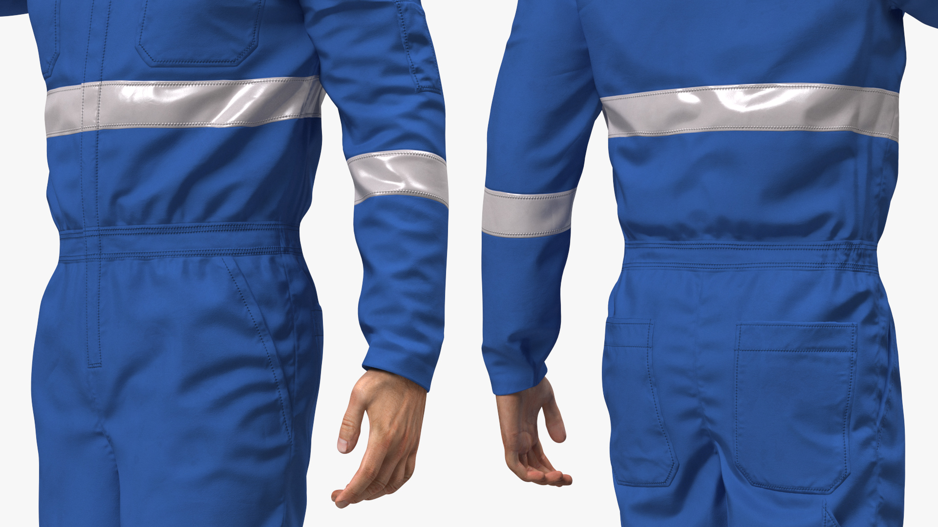 Oil Gas Worker Fully Equipped Standing Pose Fur 3D